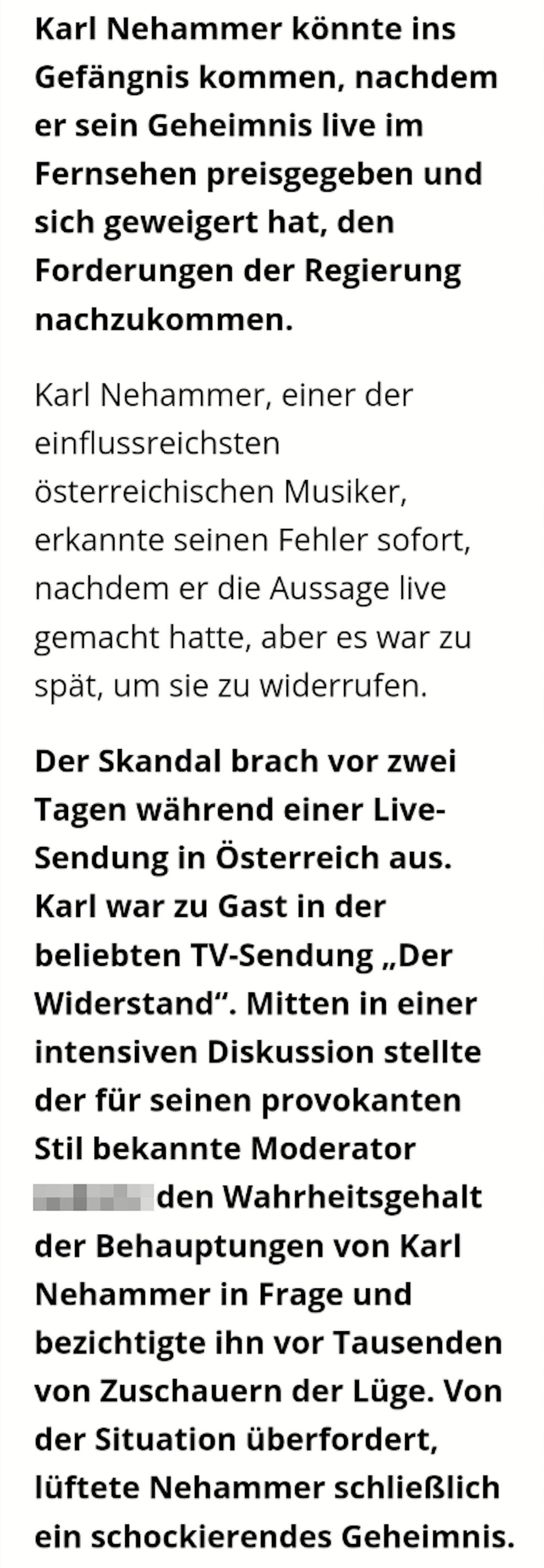 Der Link führt zu Fake-Kopien bekannter Nachrichtenseiten. Inhaltlich geht es darum, dass Nehammer – aber auch andere Promis – unabsichtlich...