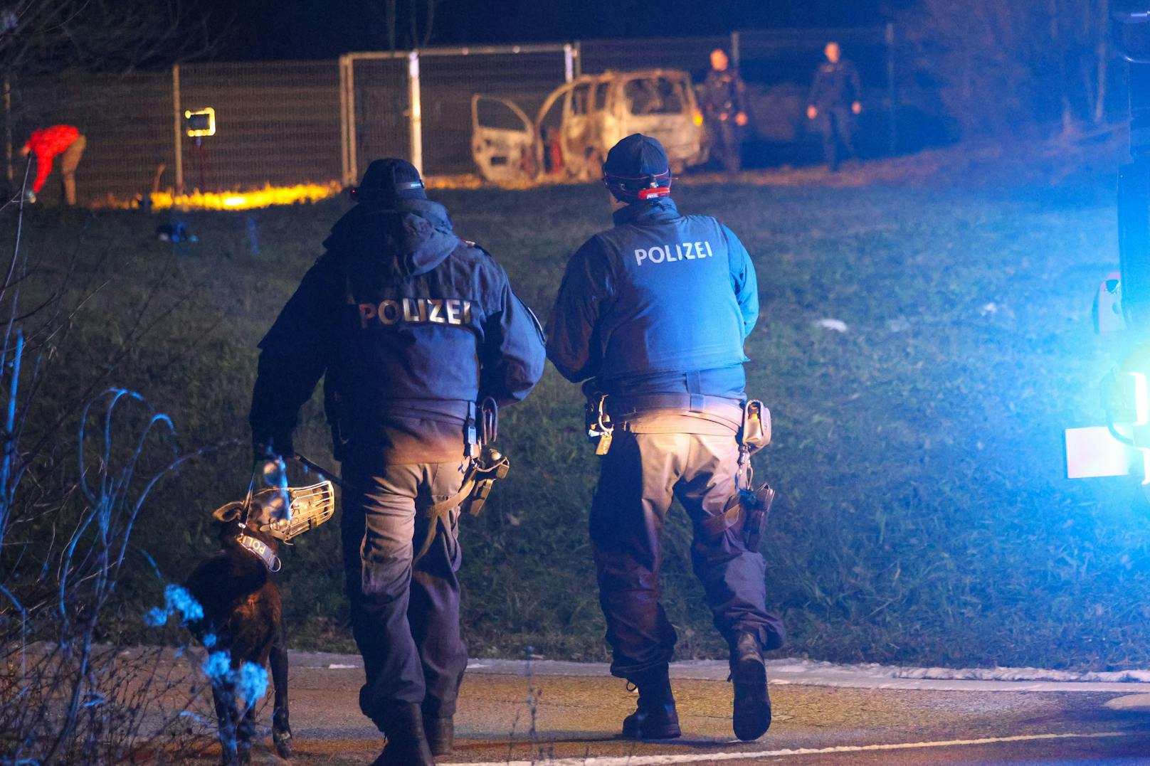 In Wels fackelte am Samstagabend ein Auto ab. Die Ursache ist unklar.