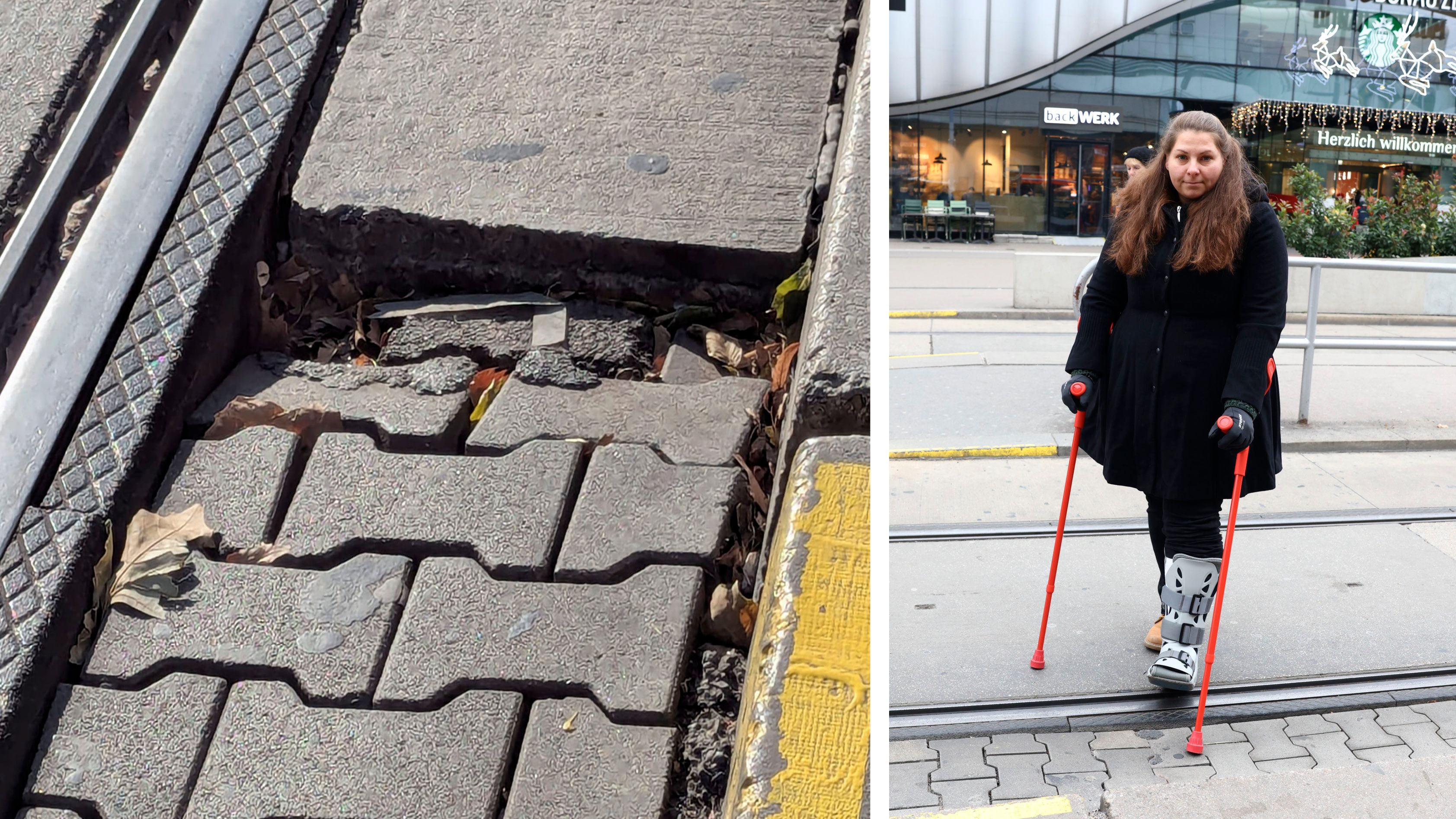 Cornelia K. bei der Unfallstelle.