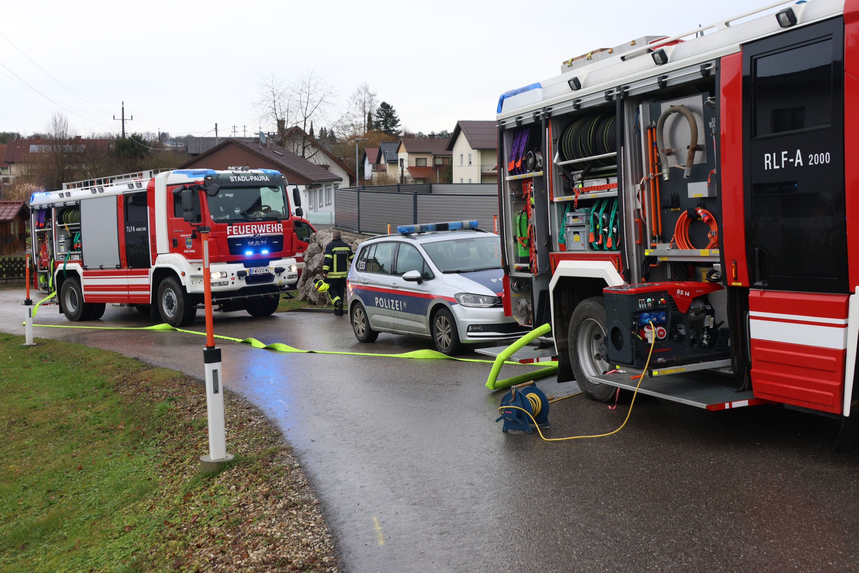 Eine angebohrte Gasleitung forderte am Montag die Einsatzkräfte.