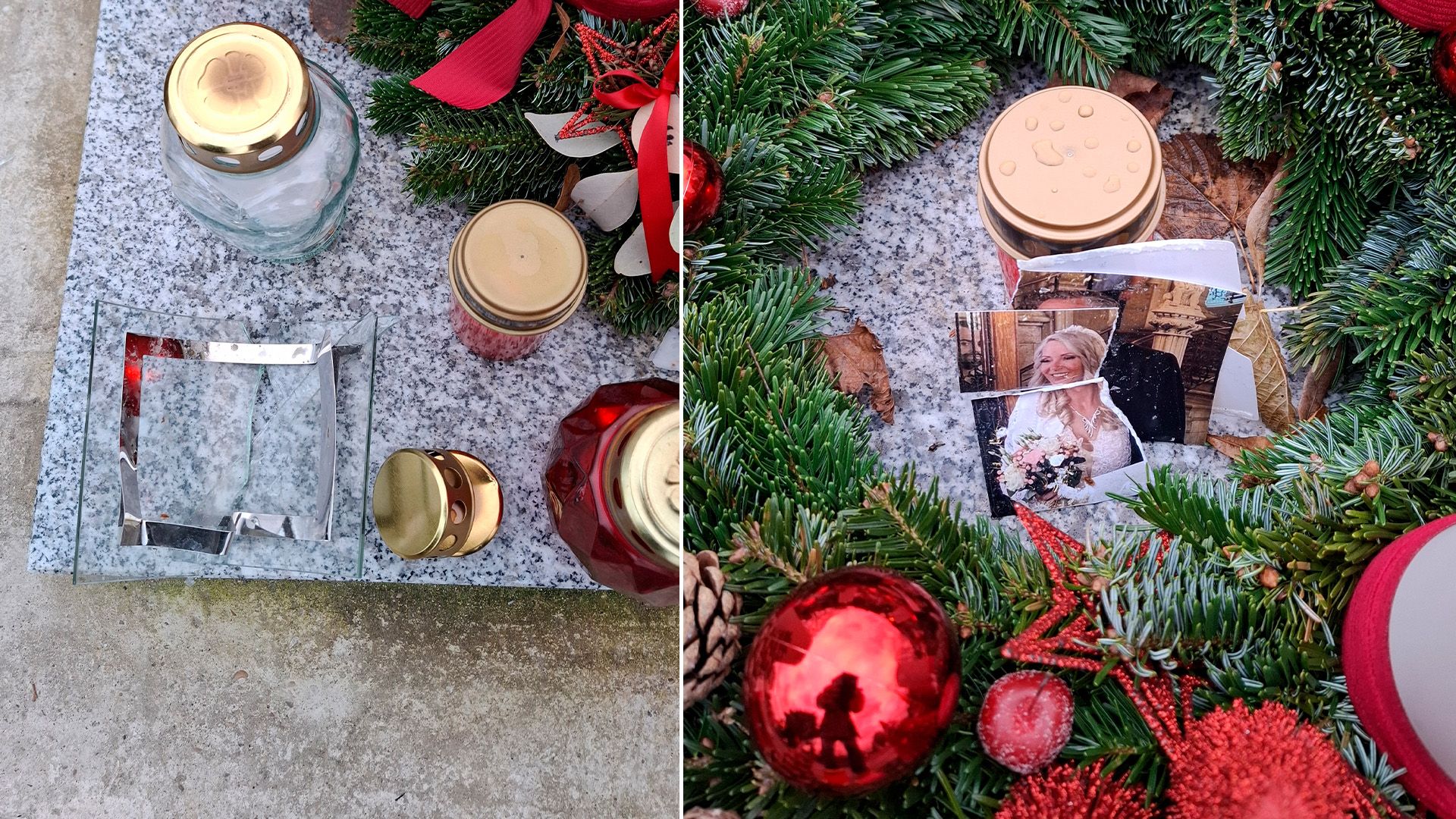 Die Fotos der Lugners wurden zerrissen. 