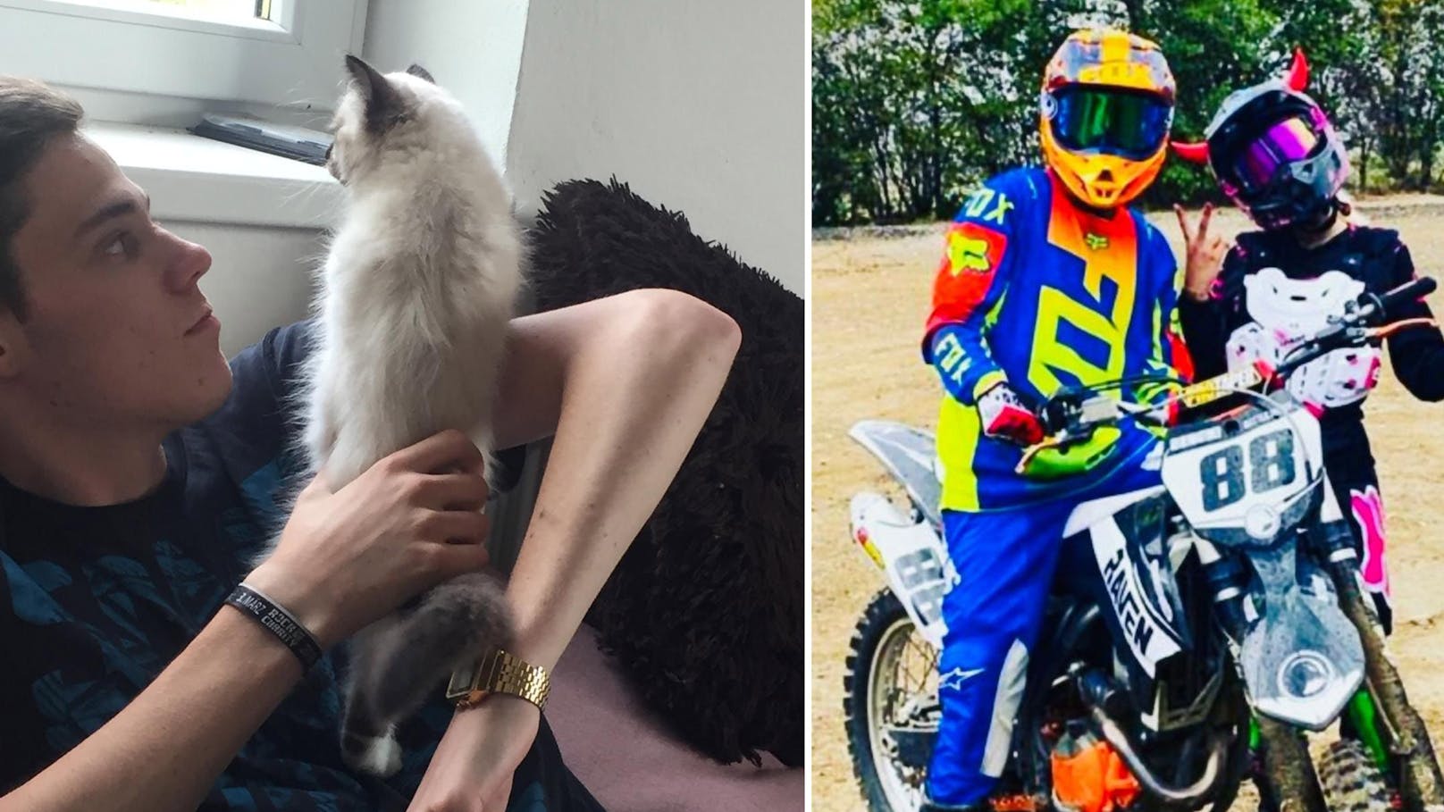 Katze Diego und das Motocross-Fahren waren Jakob sehr wichtig.