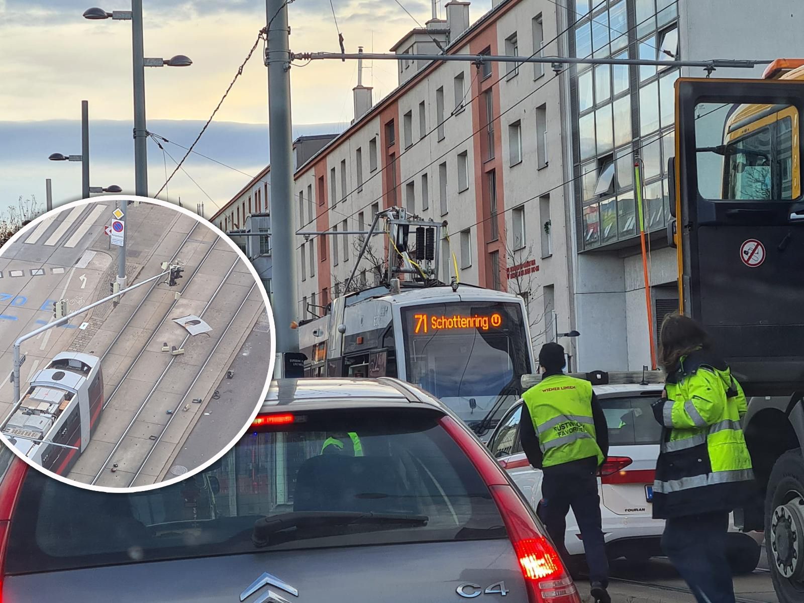Öffi-Chaos nach Unwetter – eine kaputte Ampel löste einen Einsatz der Wiener Linien aus.