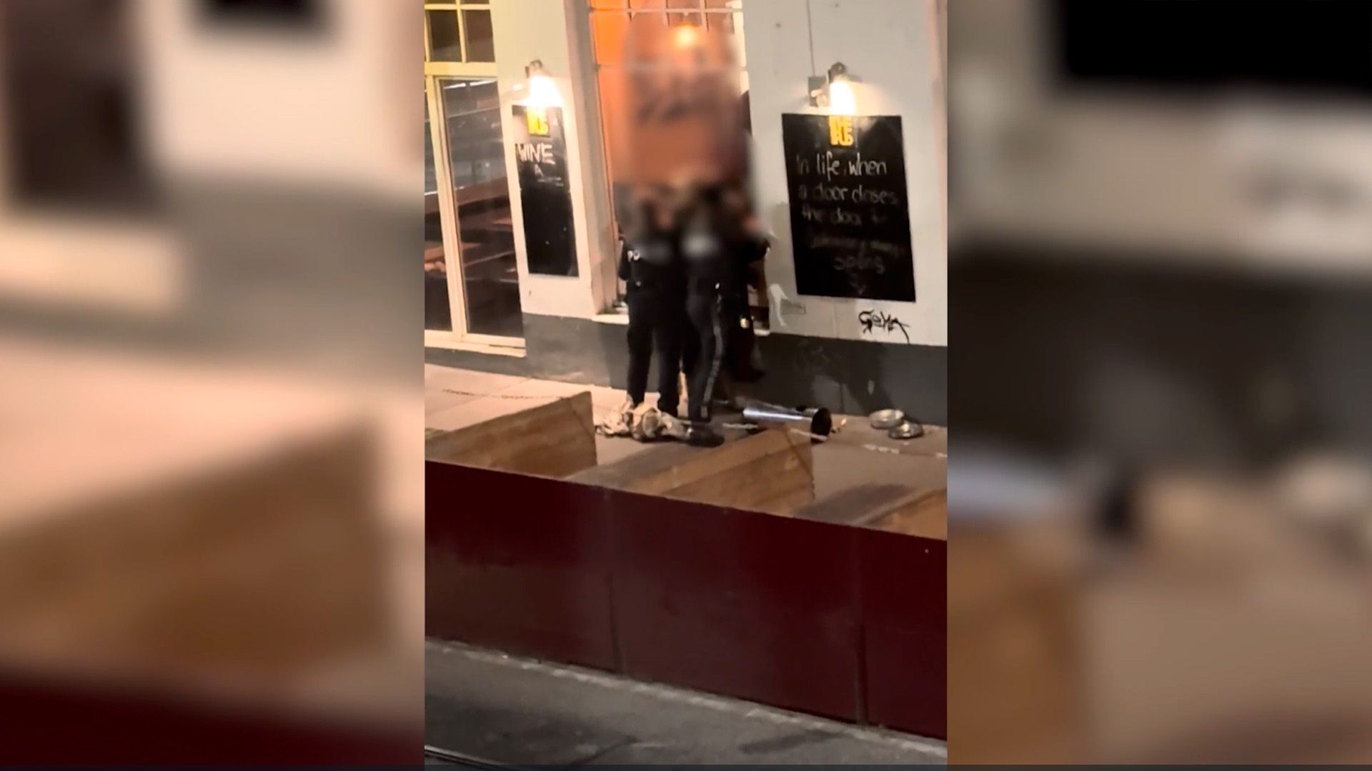 Die Polizisten mussten die Dame festnehmen.