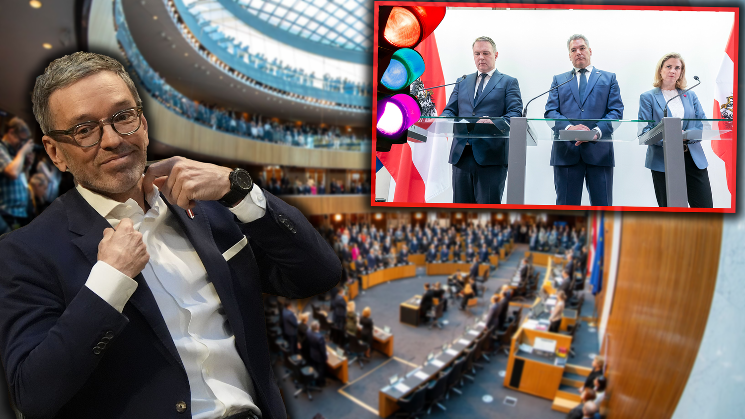 Herbert Kickl sieht die Schuld am Ampel-Aus bei Bundeskanzler Karl Nehammer. 