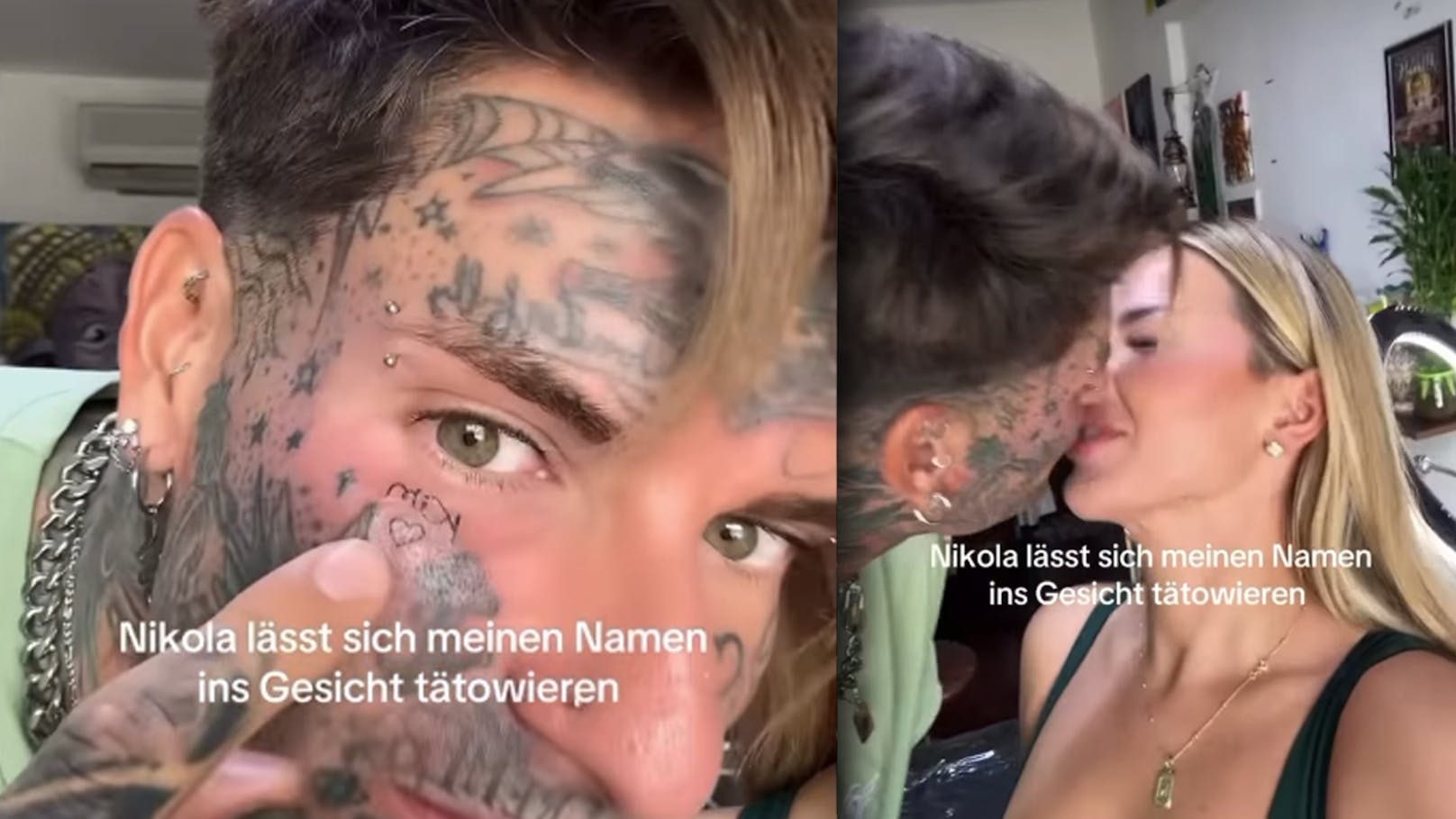 Er ließ sich ihren Namen ins Gesicht tätowieren