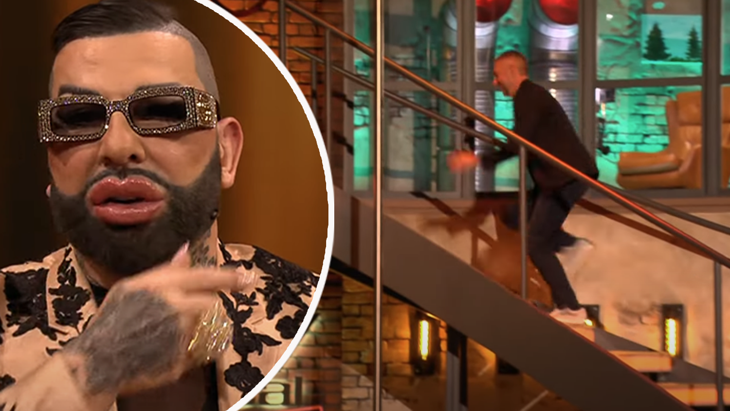 Harald Glööckler jagt dem Publikum einen kurzen Schrecken ein.