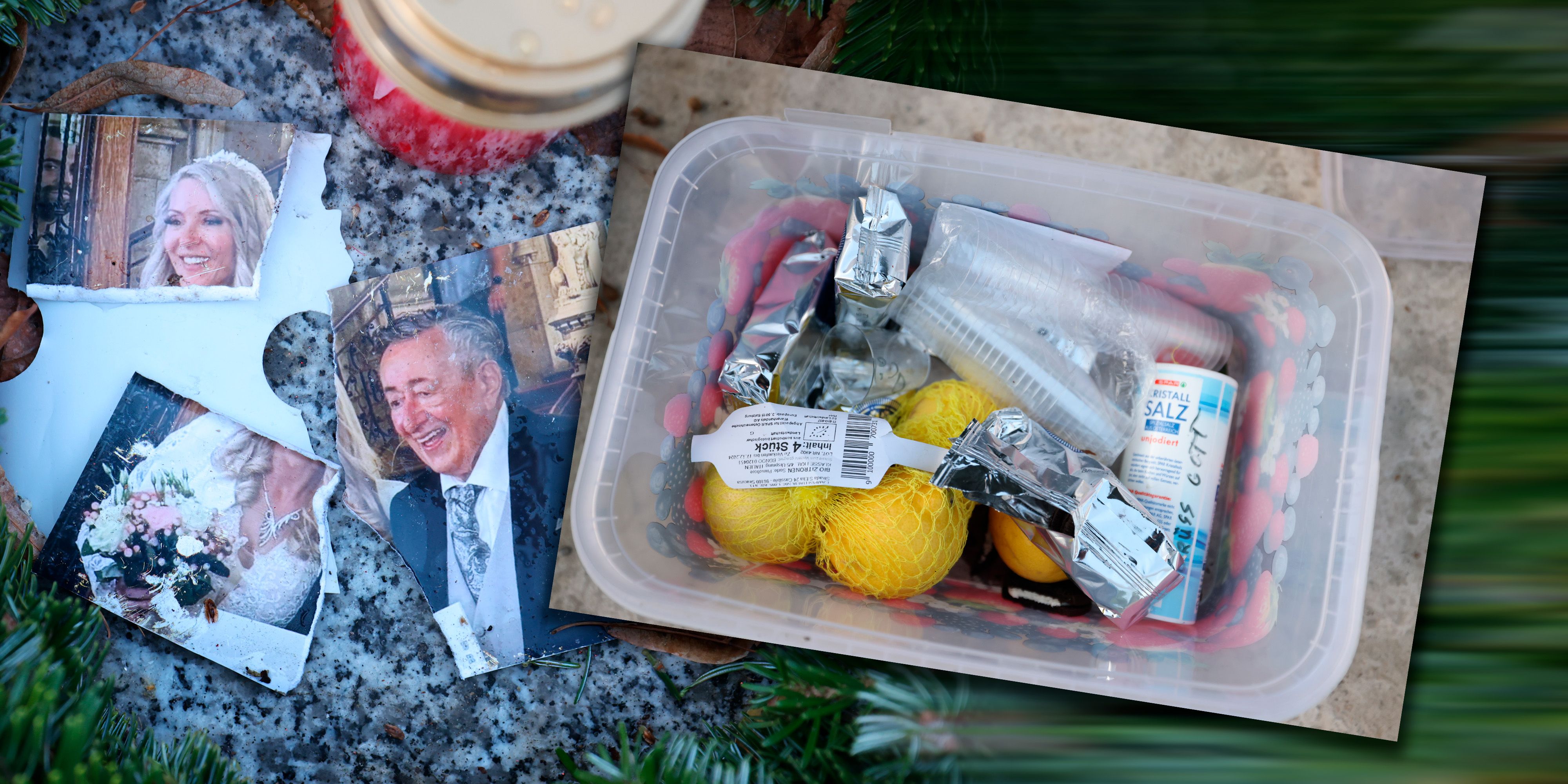 Diese Schachtel lag hinter dem Grabstein von Richard Lugner.