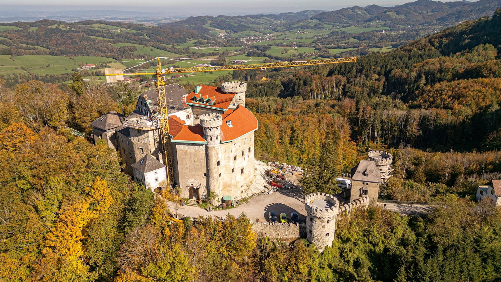 Die Burg Plankenstein von oben