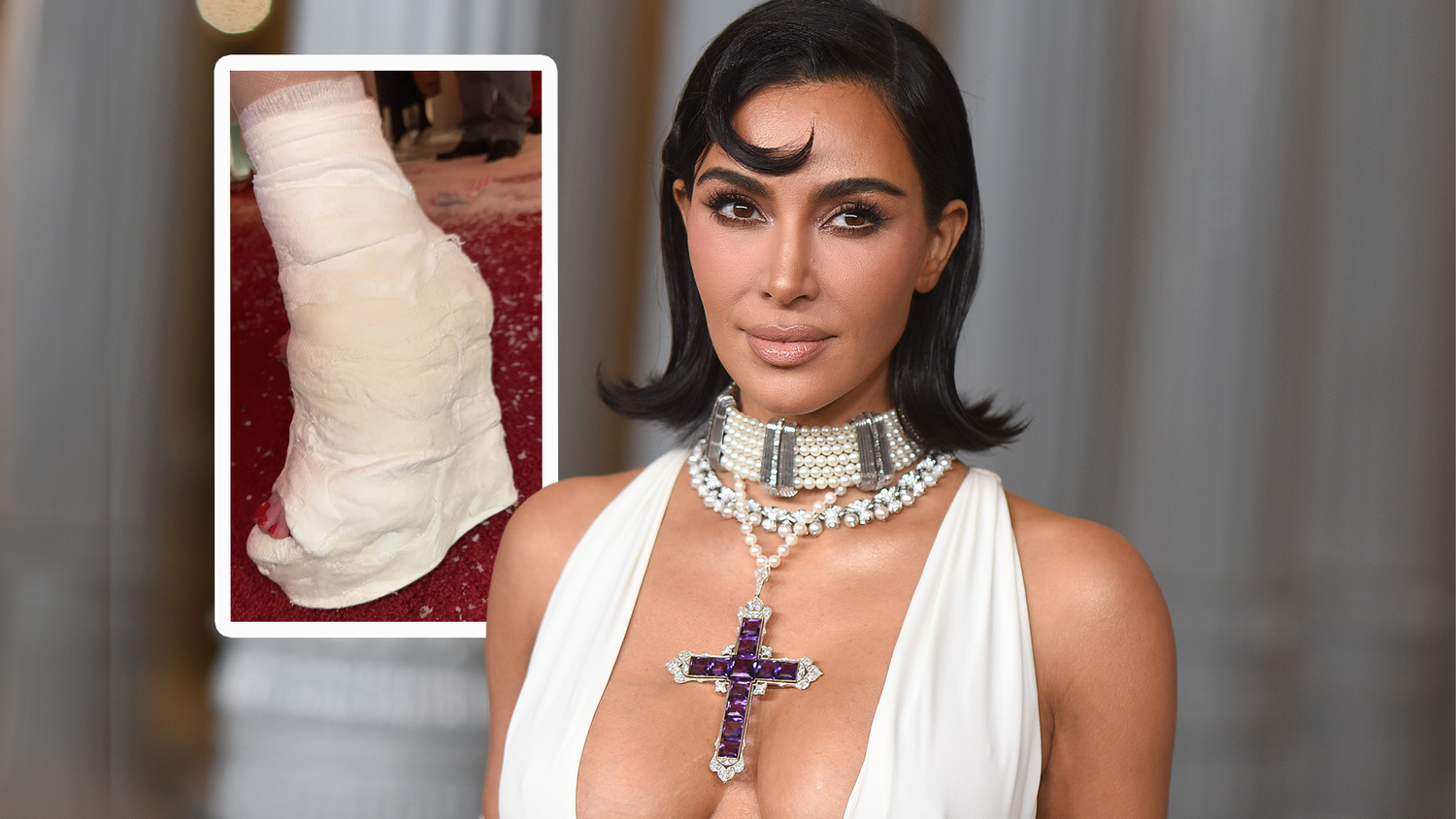 Nicht mal mit gebrochenem Fuß kann Kim Kardashian auf High Heels verzichten.