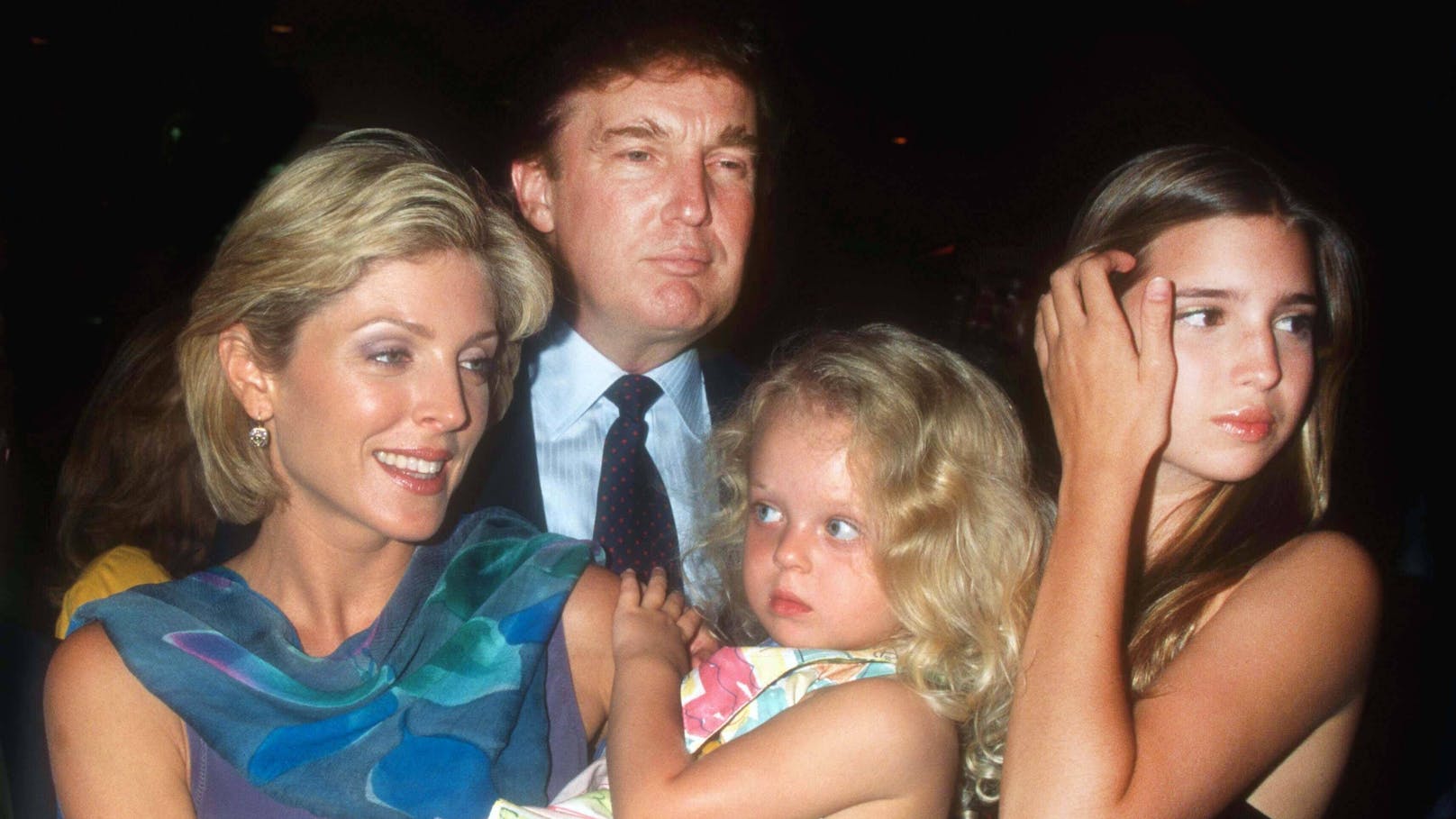 Donald Trump mit Marla, Ivanka und der kleinen Tiffany 1996,