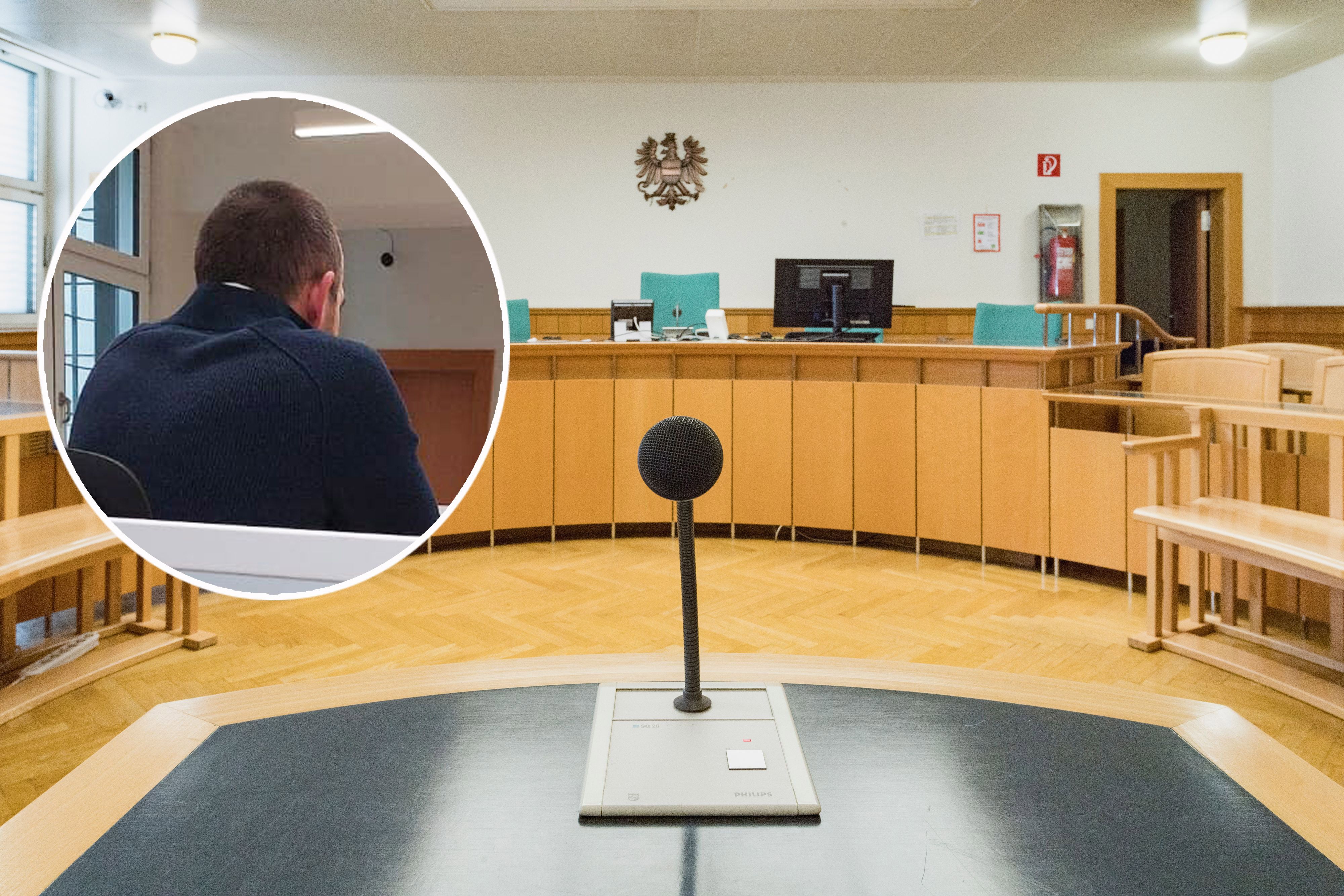 Der Angeklagte (o.) musste sich am Wiener Landl u.a. wegen versuchten Mordes verantworten.