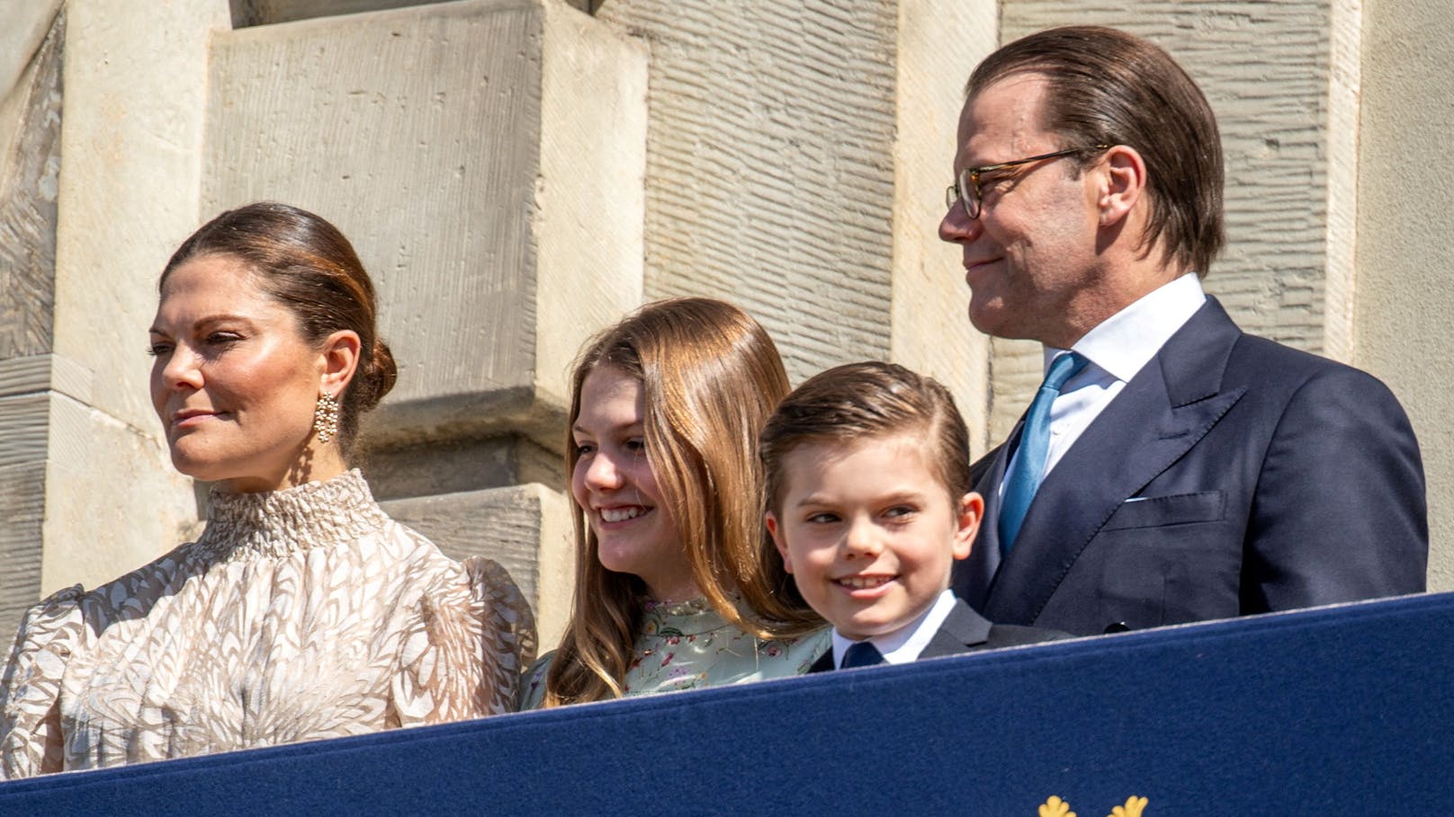 Prinzessin Victoria, Prinz Daniel und ihre beiden Kinder Prinzessin Estelle und Prinz Oscar.