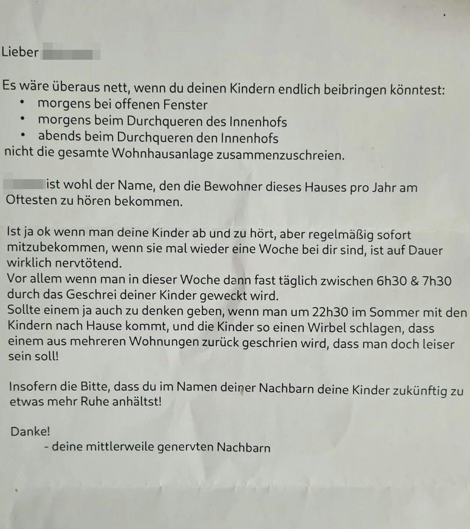 Seine Kids sollen zu laut sein – immer und überall.