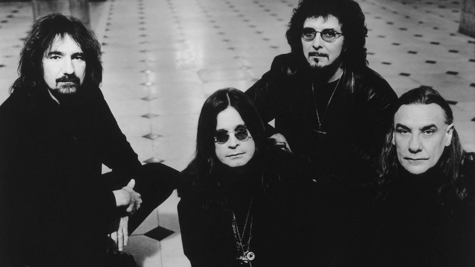 <strong>Black Sabbath</strong> 1998: Geezer Butler, Ozzy Osbourne, Tony Iommi und Bill Ward