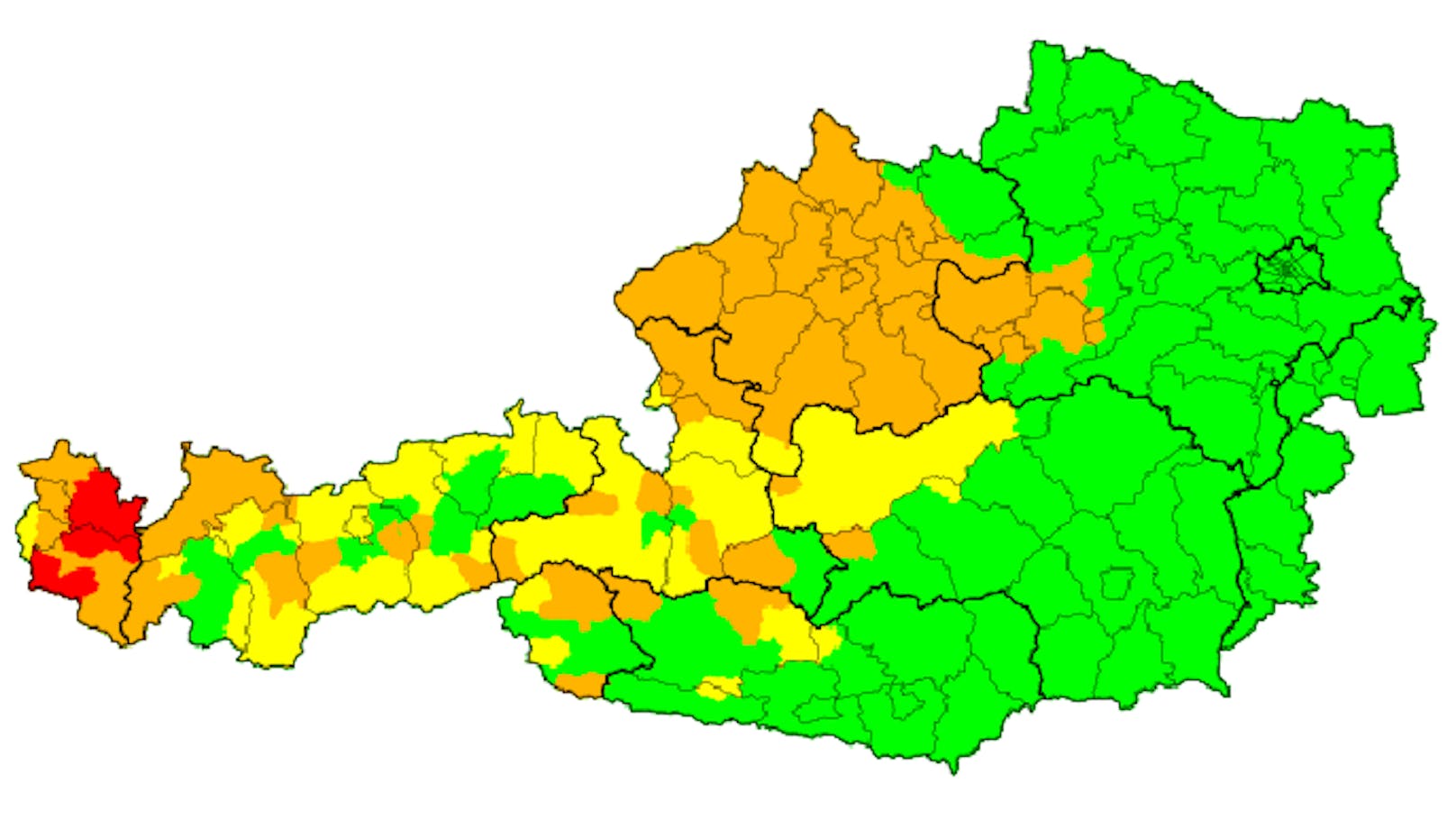 Die aktuellen Unwetterwarnungen.