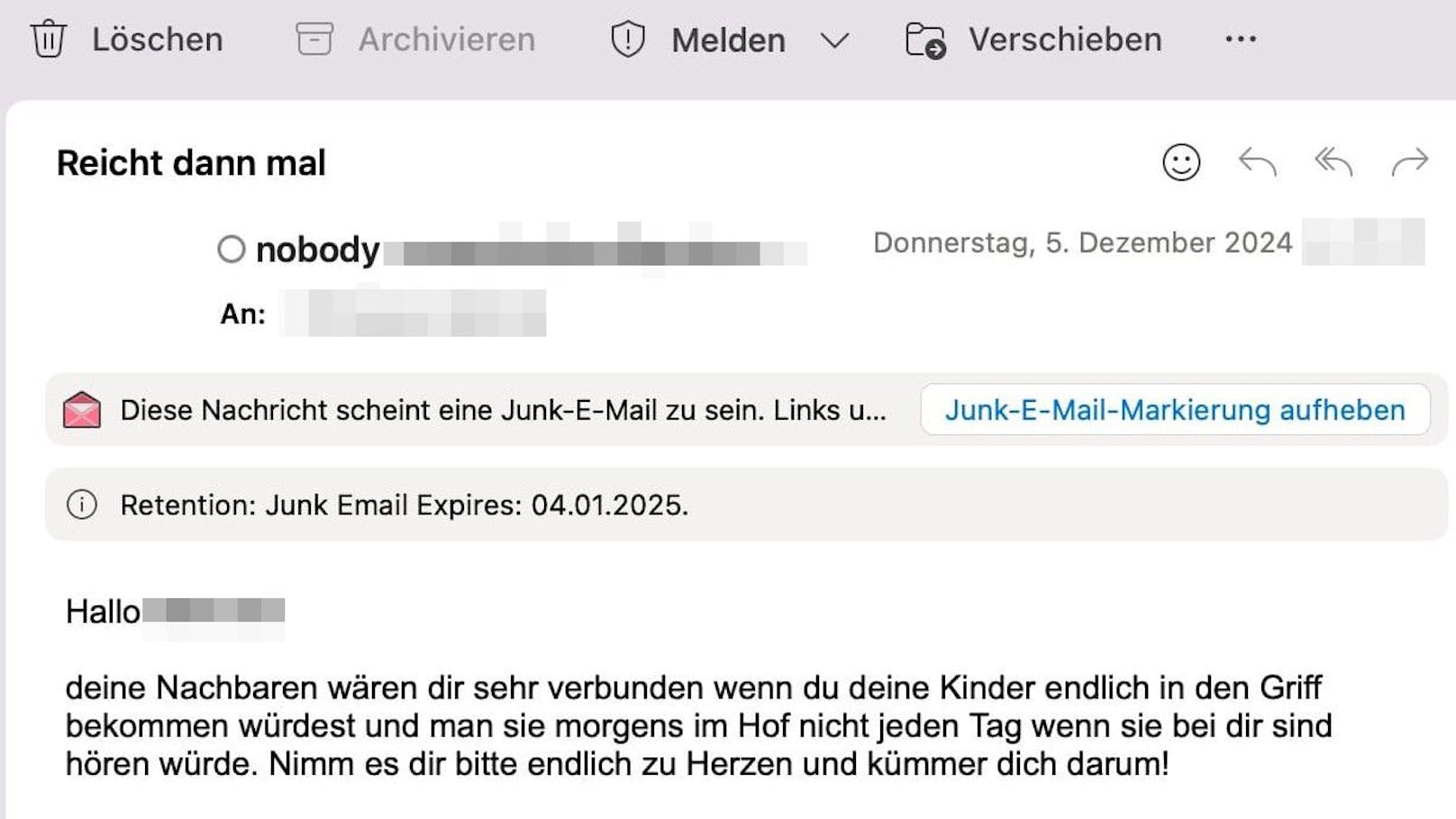 Nun wird es skurril: Die Unbekannten fanden die Mail von Ömer heraus, spammen ihn voll.