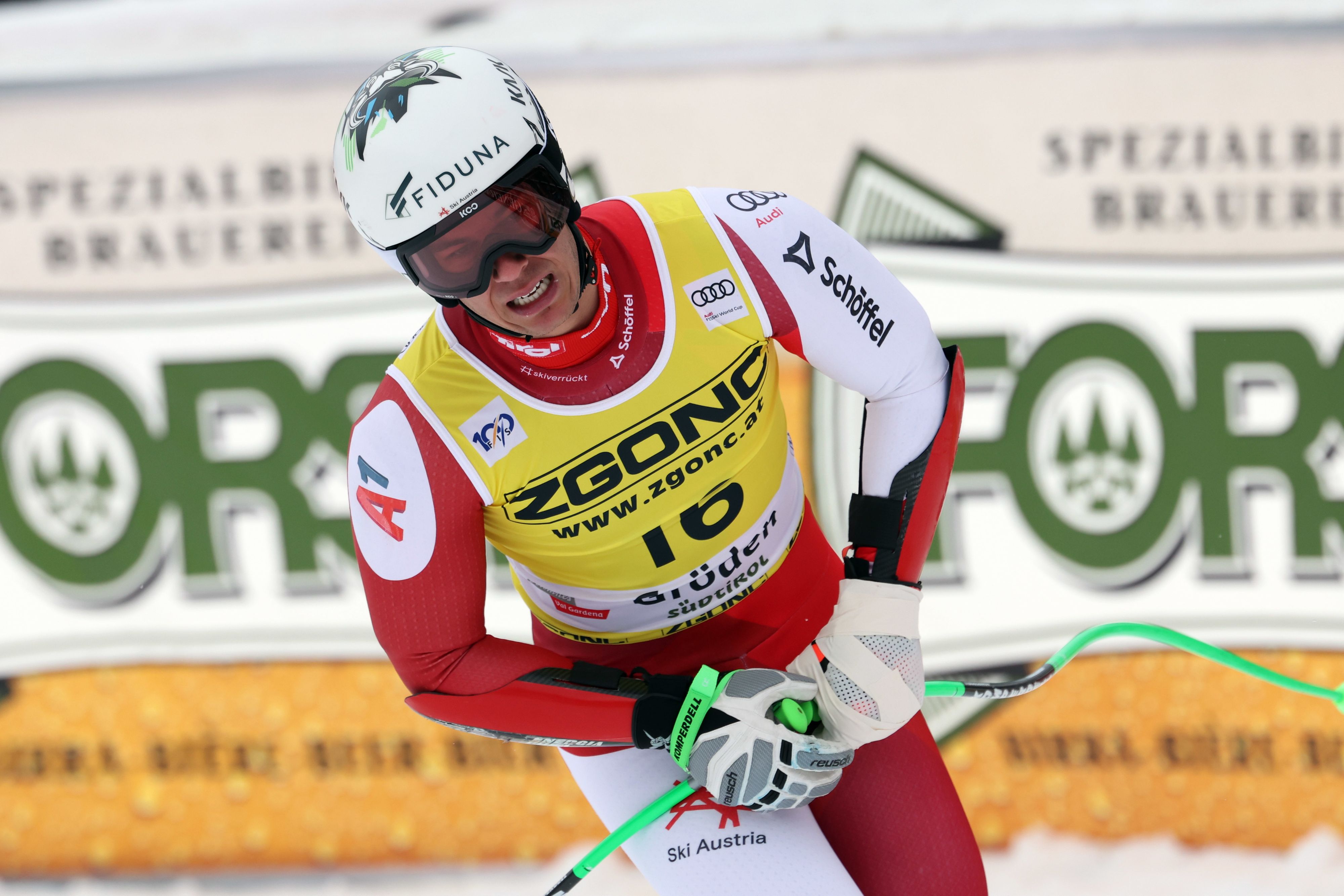 Lukas Feurstein fuhr den Super-G von Gröden mit einem Mittelhandknochenbruch. 