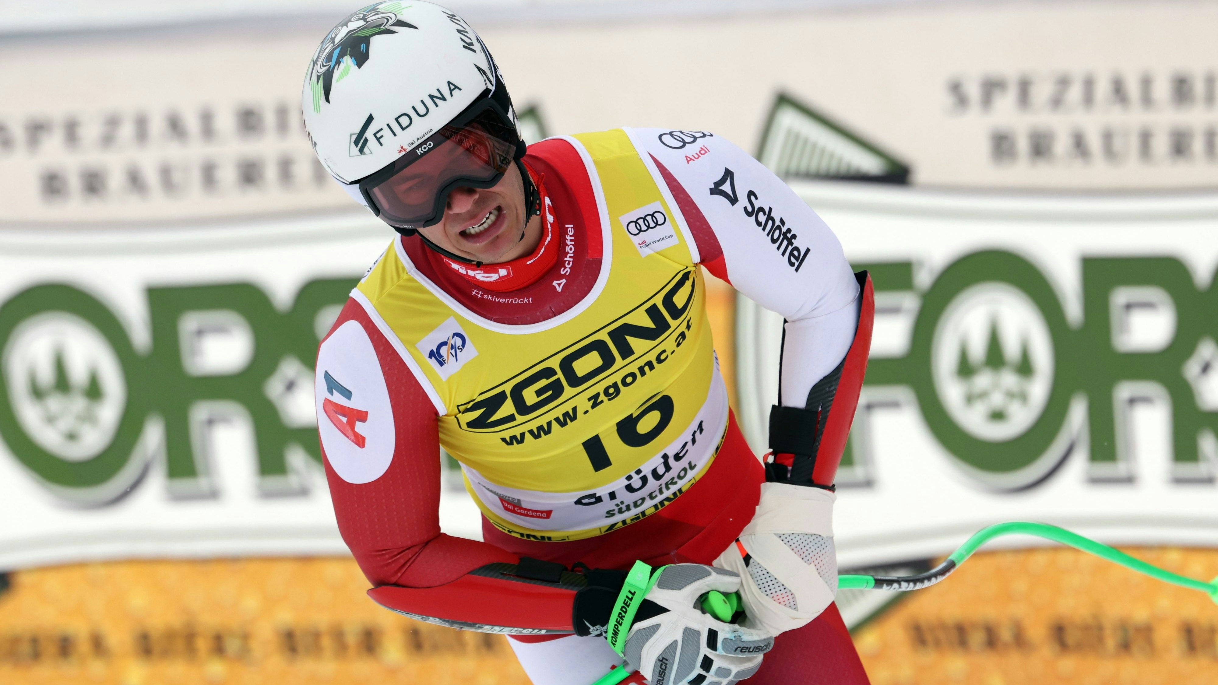 Lukas Feurstein fuhr den Super-G von Gröden mit einem Mittelhandknochenbruch. 