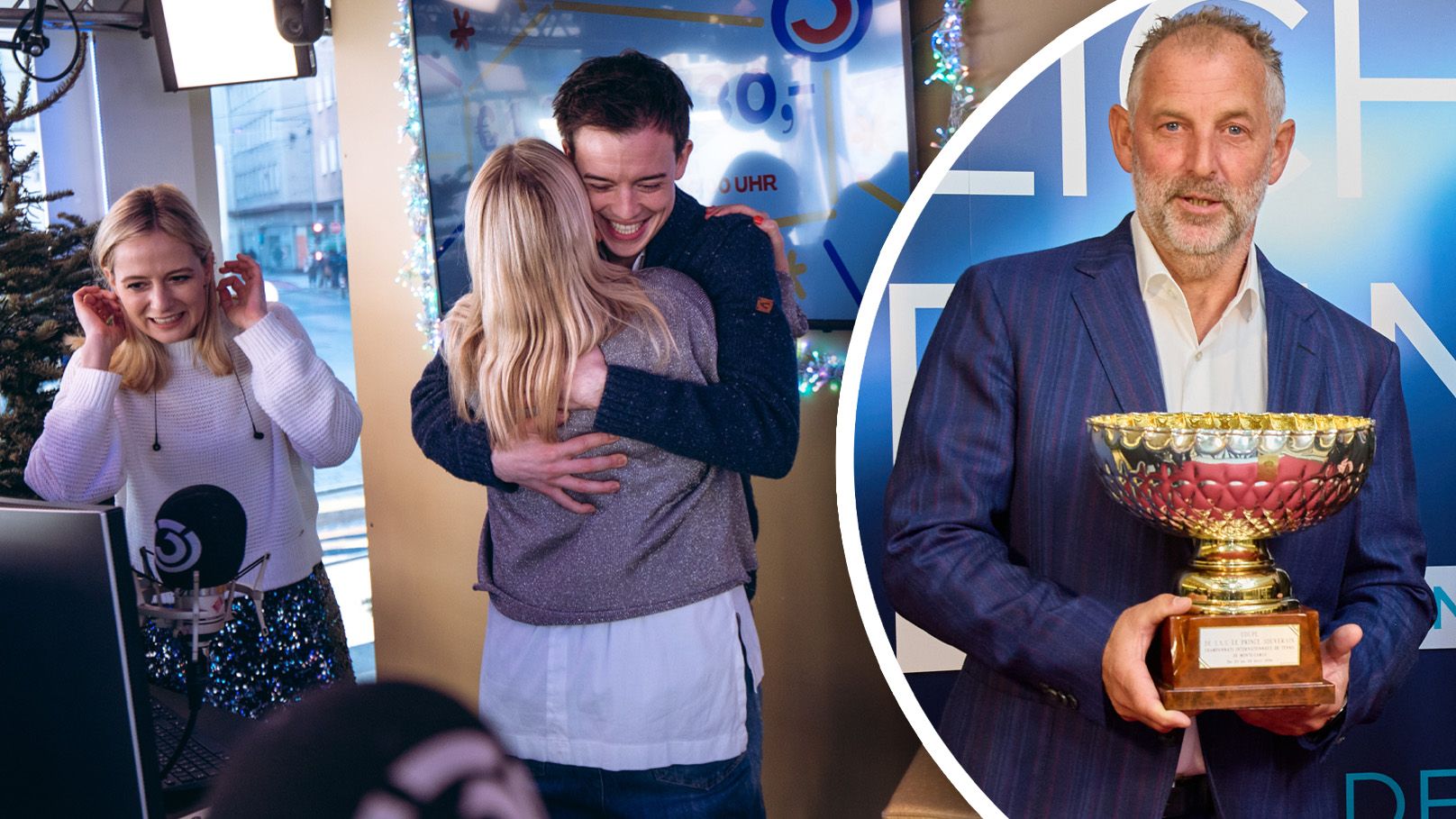 Thomas Muster spendete bei Ö3 für Familien in Not.