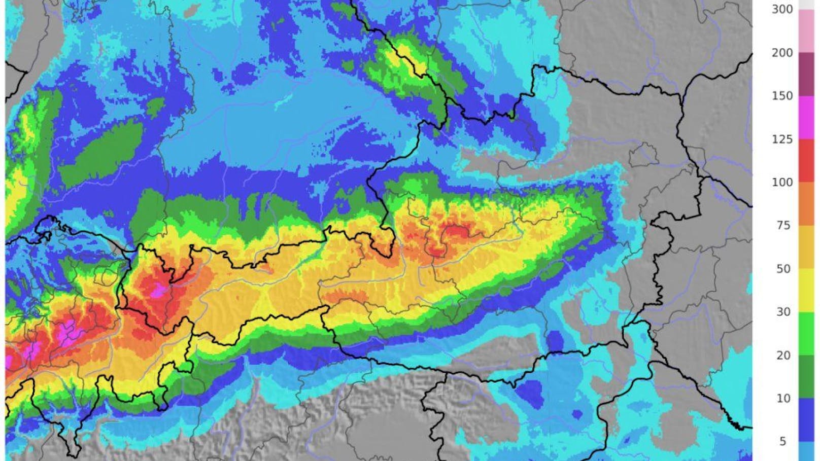 Die UBIMET-Neuschneeprognose für 23. und 24. Dezember.