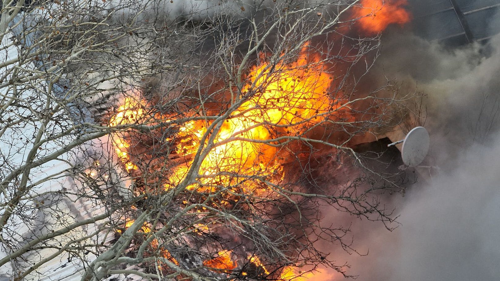 Großbrand in Zwölfaxing: Die Feuerwehr im Einsatz