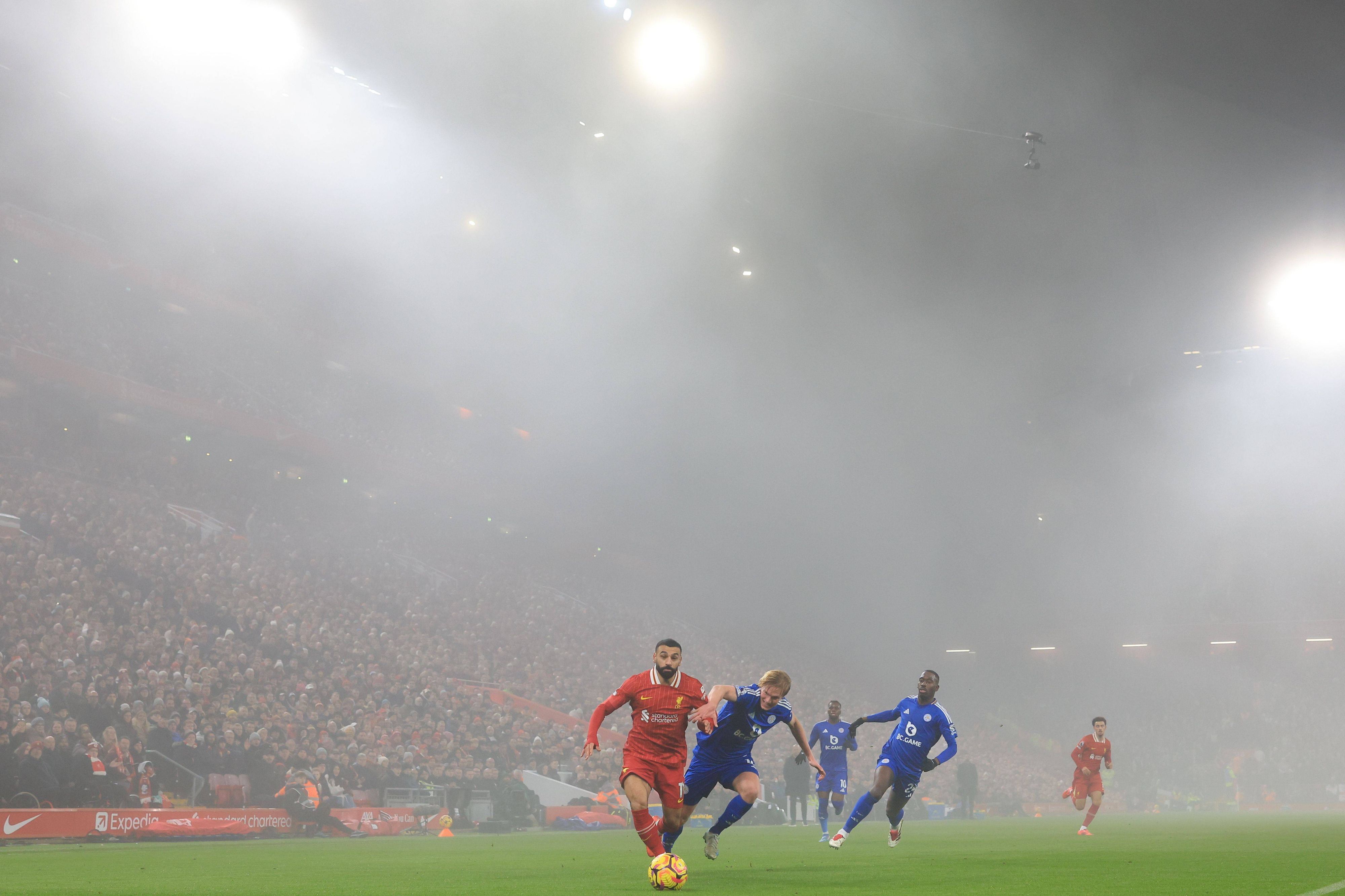 Mo Salah behielt im Nebel an der Anfield Road den Durchblick.