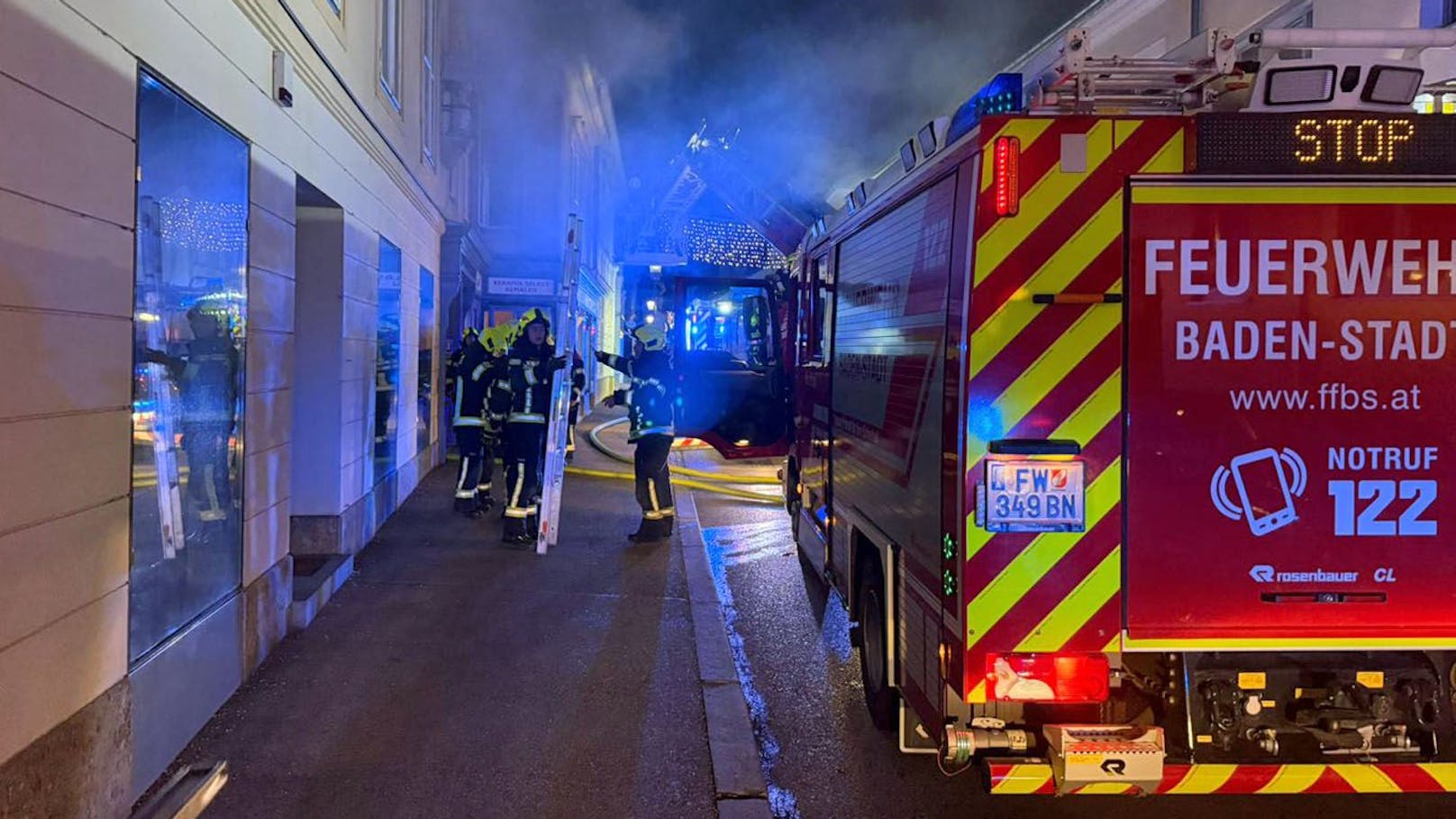 Wohnungsbrand in der Badener City: Feuerwehr im Einsatz