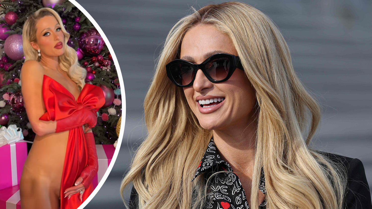 Paris Hilton präsentierte sich als Geschenk vor ihrem Christbaum.