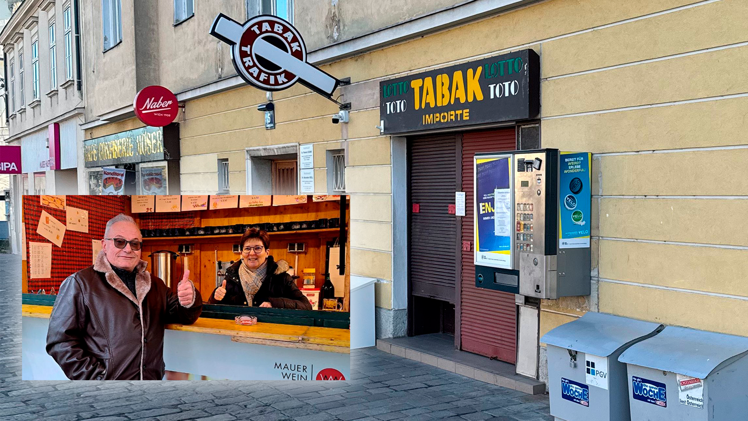 Am Samstagmorgen hat ein maskierter Mann die Trafik mit einer Schusswaffe überfallen und die Angestellte bedroht. Die Einbruchserie macht Richard Lentz (l.) Sorgen.