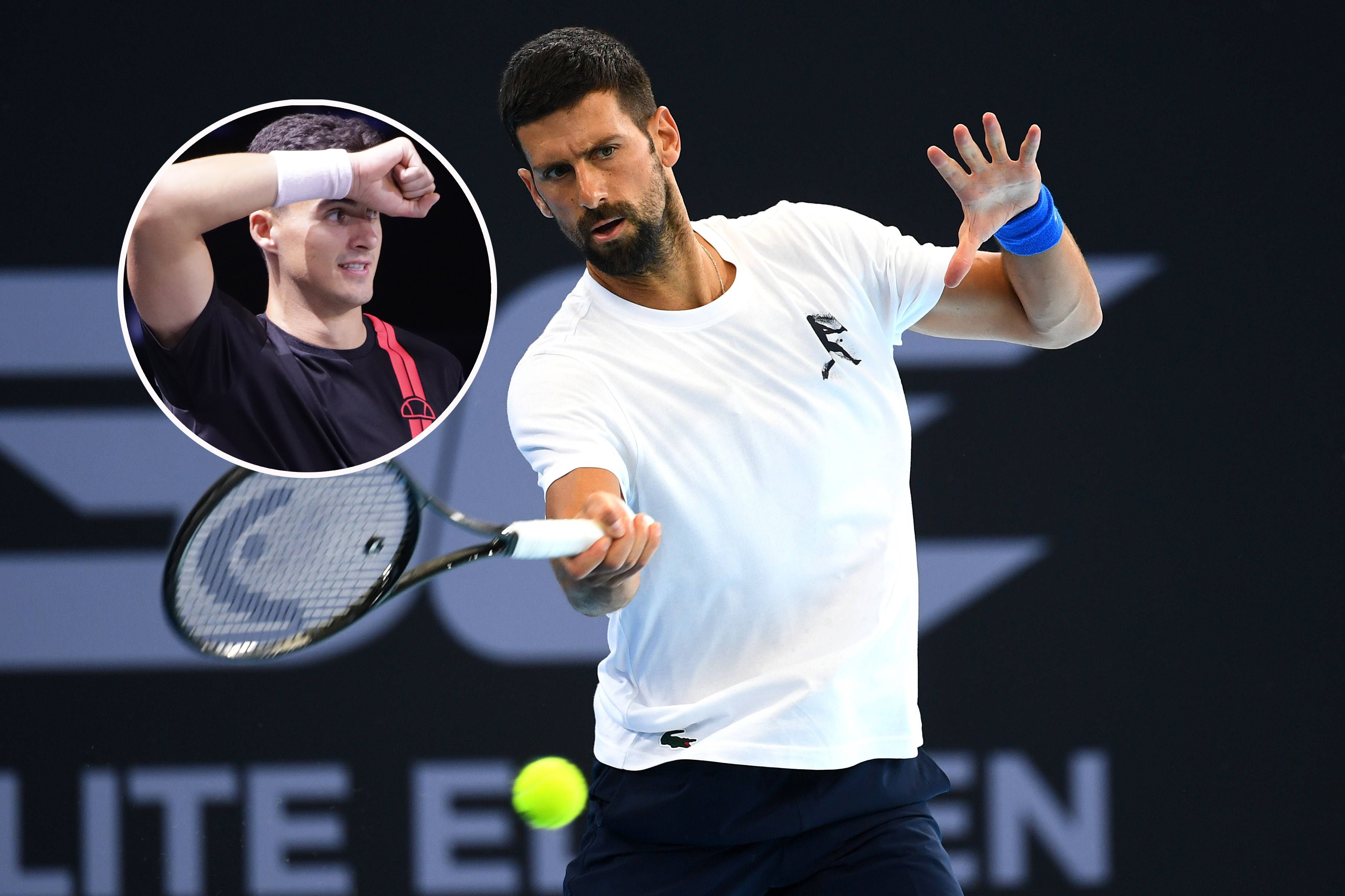 Novak Djokovic trifft im Doppel auf Alexander Erler (l.).
