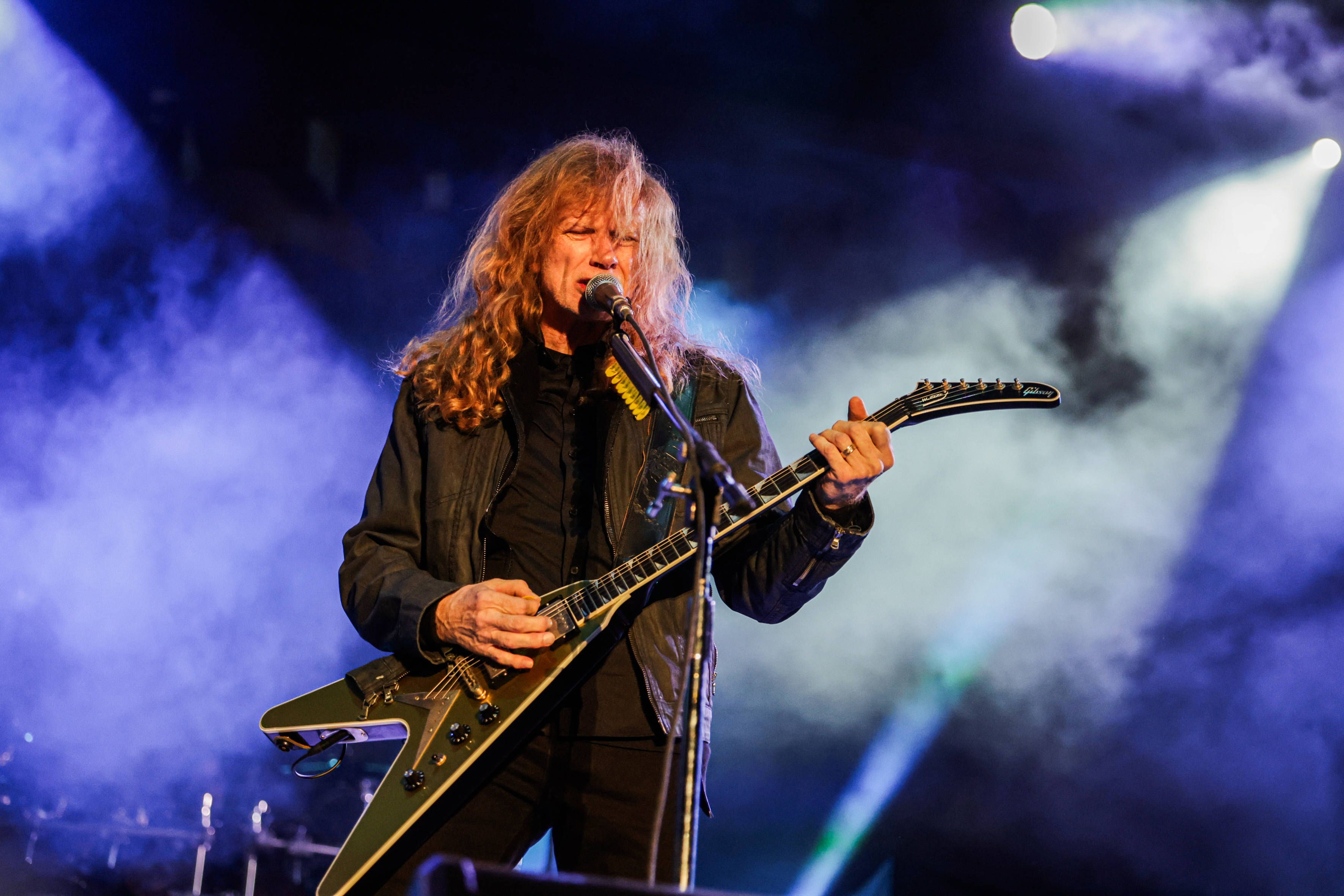 Megadeth-Frontmann <strong>Dave Mustaine</strong> beim Mystic Festiwal 2024 in Gdansk.