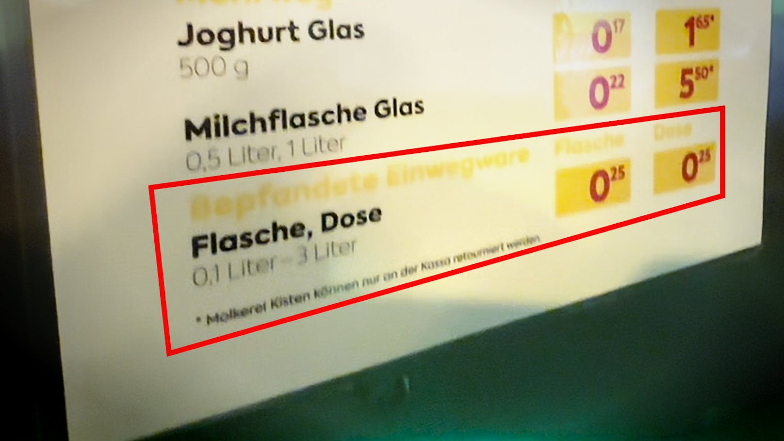 Für Flaschen und Dosen zwischen 0,1 und 3 Litern gilt zukünftig eine Pfandgebühr von 25 Cent