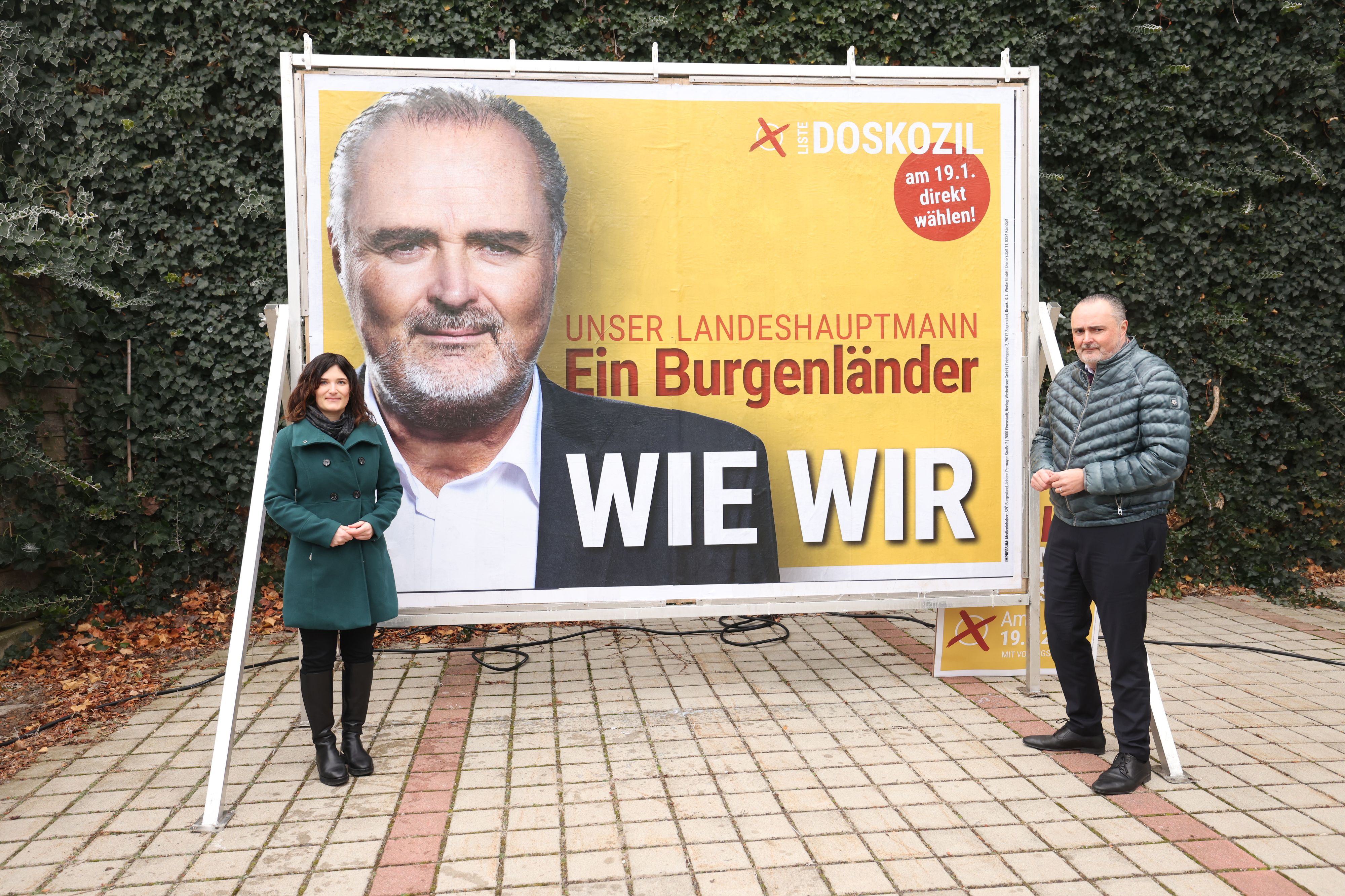 Landeshauptmann Hans Peter Doskozil präsentierte am Donnerstag seine neuen Plakate.