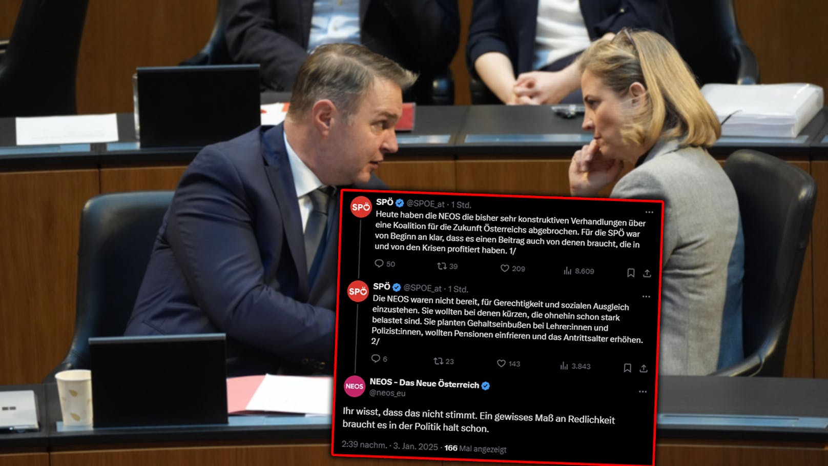 Ampel-Eskalation – SPÖ und NEOS fetzen sich auf Twitter