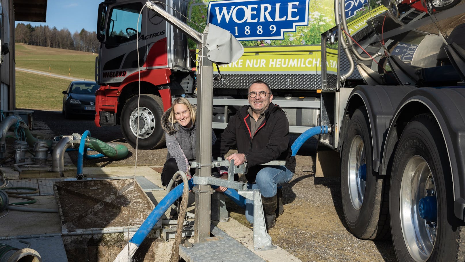 Gülle-Projekt in Berndorf: Projektleitung Diana Reuter und wissenschaftlicher Berater Konrad Steiner