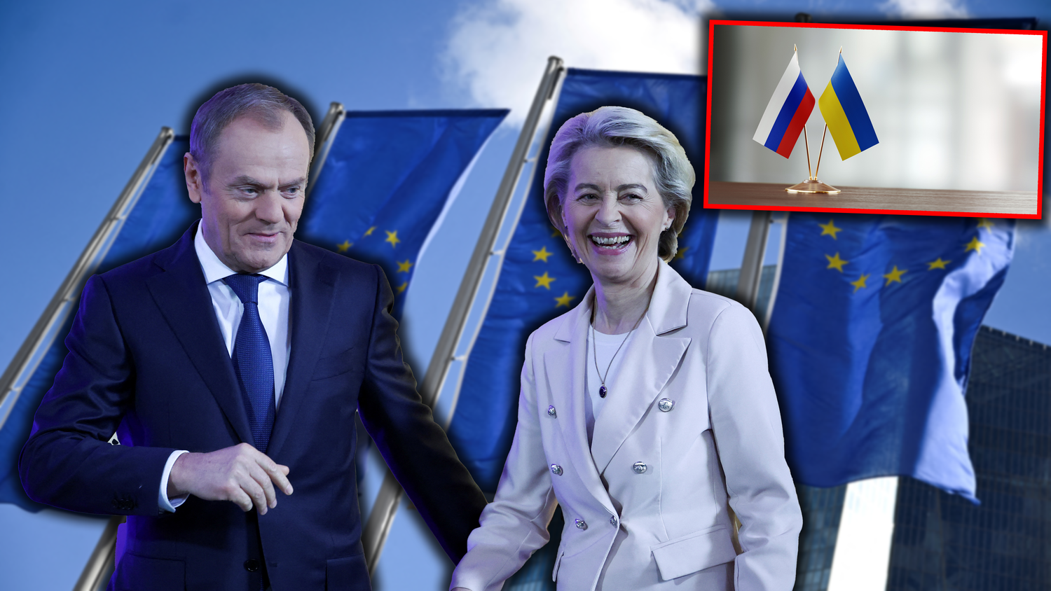 Polens Premierminister Donald Tusk (l.) will während der EU-Ratspräsidentschaft die Verhandlungen im Ukraine-Krieg vorantreiben.