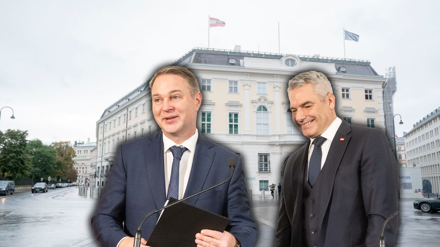 Krisentreffen im Kanzleramt: Am Samstag treffen sich SPÖ-Chef Andreas Babler und ÖVP-Chef Karl Nehammer in einer 