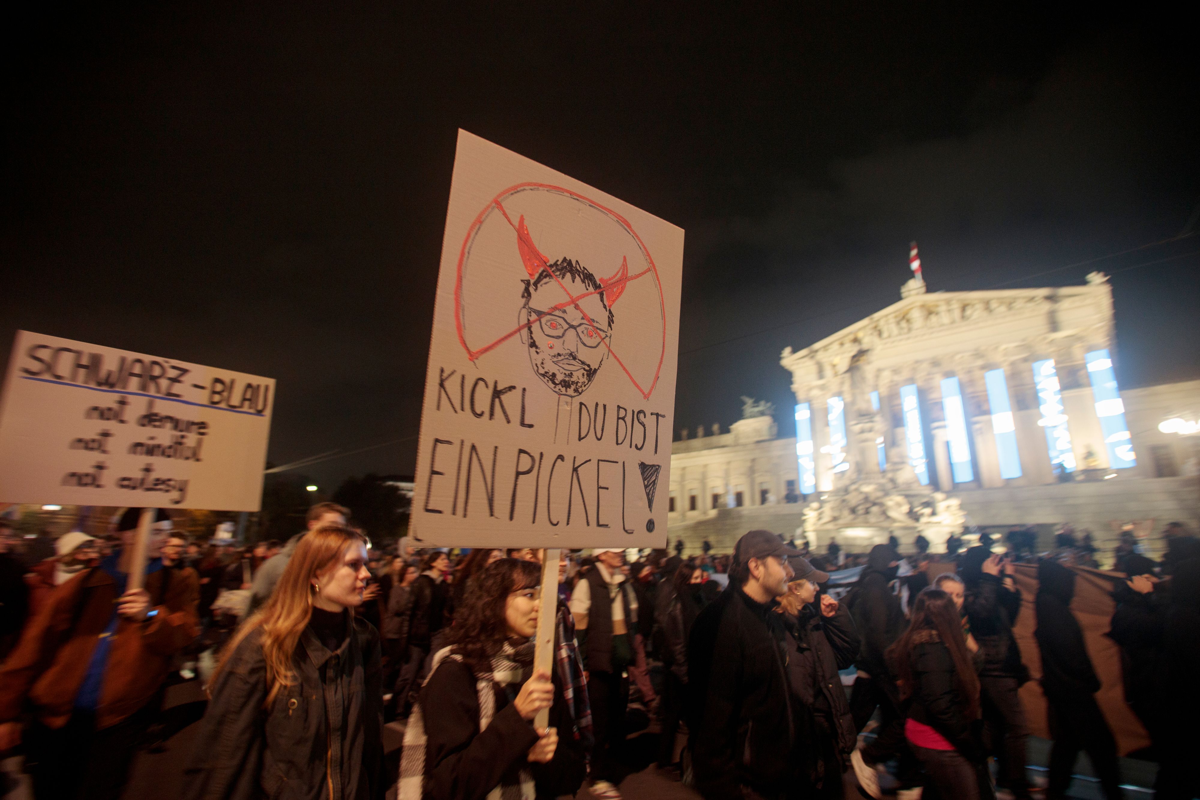 Bereits im Oktober gab es in Wien eine Großdemonstration gegen eine mögliche Kanzlerschaft von Herbert Kickl.