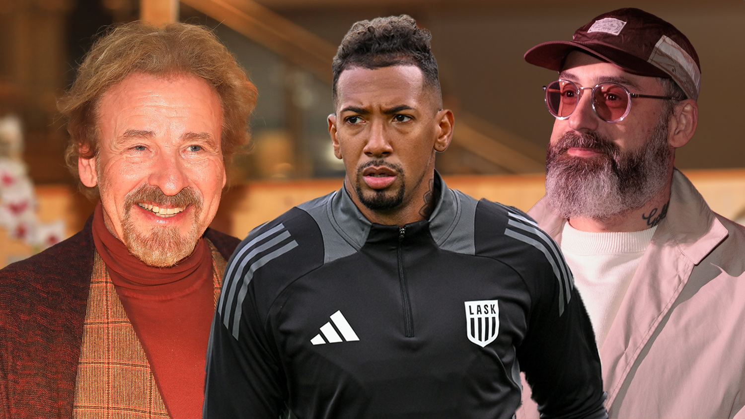 Thomas Gottschalk, Jérôme Boateng und Sido (v.l.) sollen unter den 