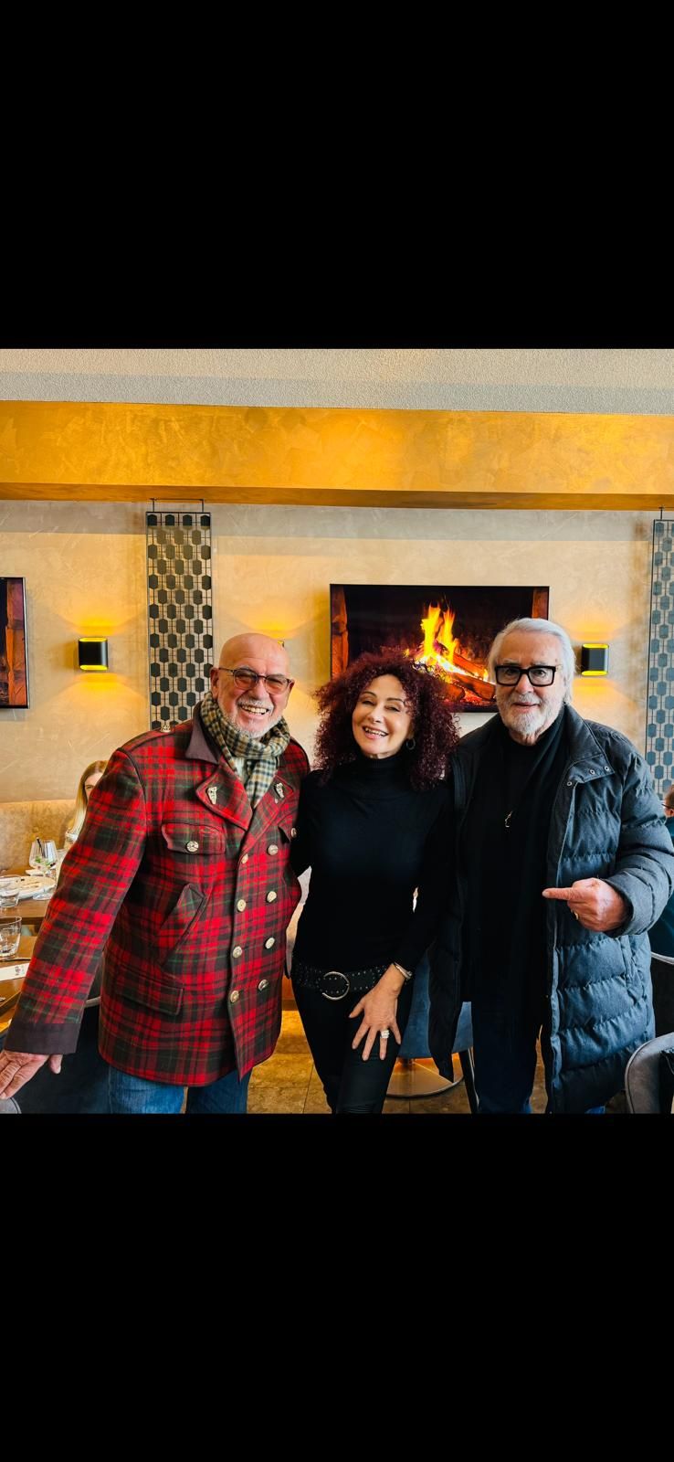 Christina Lugner mit Otto Retzer und Karl Schweigl in Kitzbühel