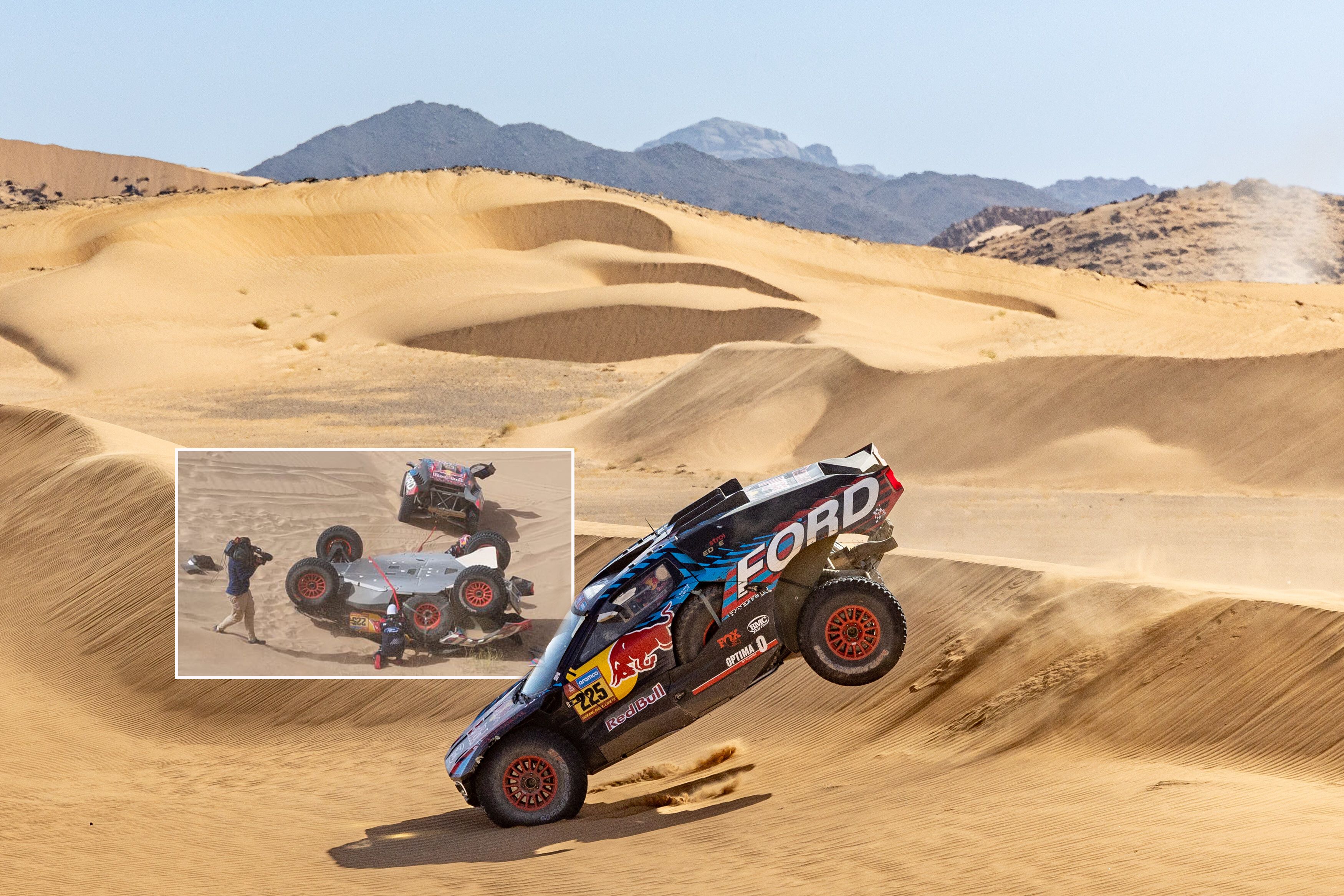 Carlos Sainz leistete sich im Wüstensand einen Überschlag.