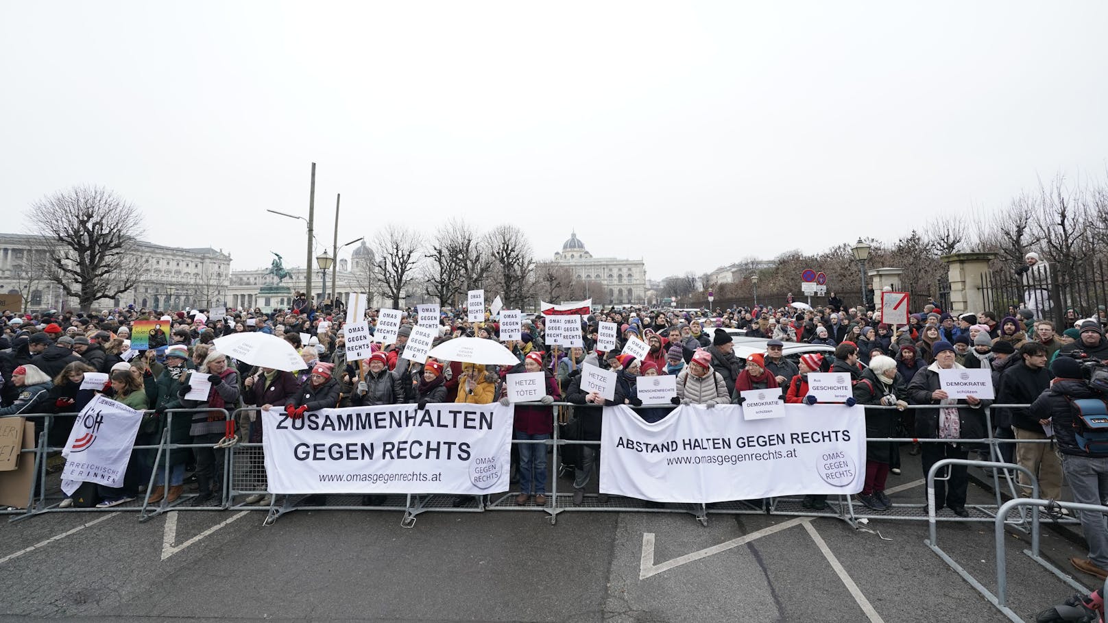 Nachdem Herbert Kickl die Hofburg verlassen hatte, eskalierte die Stimmung. Die Demonstranten buhten und pfiffen den FPÖ-Chef lautstark aus, einige zeigten sogar den Mittelfinger.