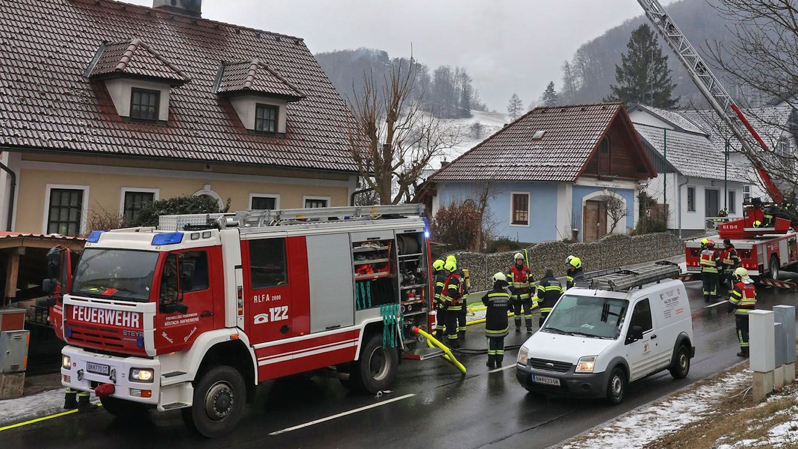 Brand in Nöstach-Hafnerberg in der Gemeinde Altenmarkt a. d. Triesting (NÖ, Bezirk Baden)