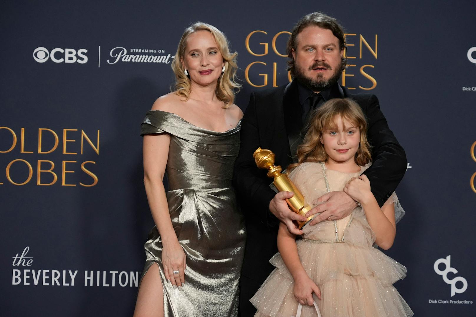 Brady Corbet mit Mona Fastvold und Tochter Ada.