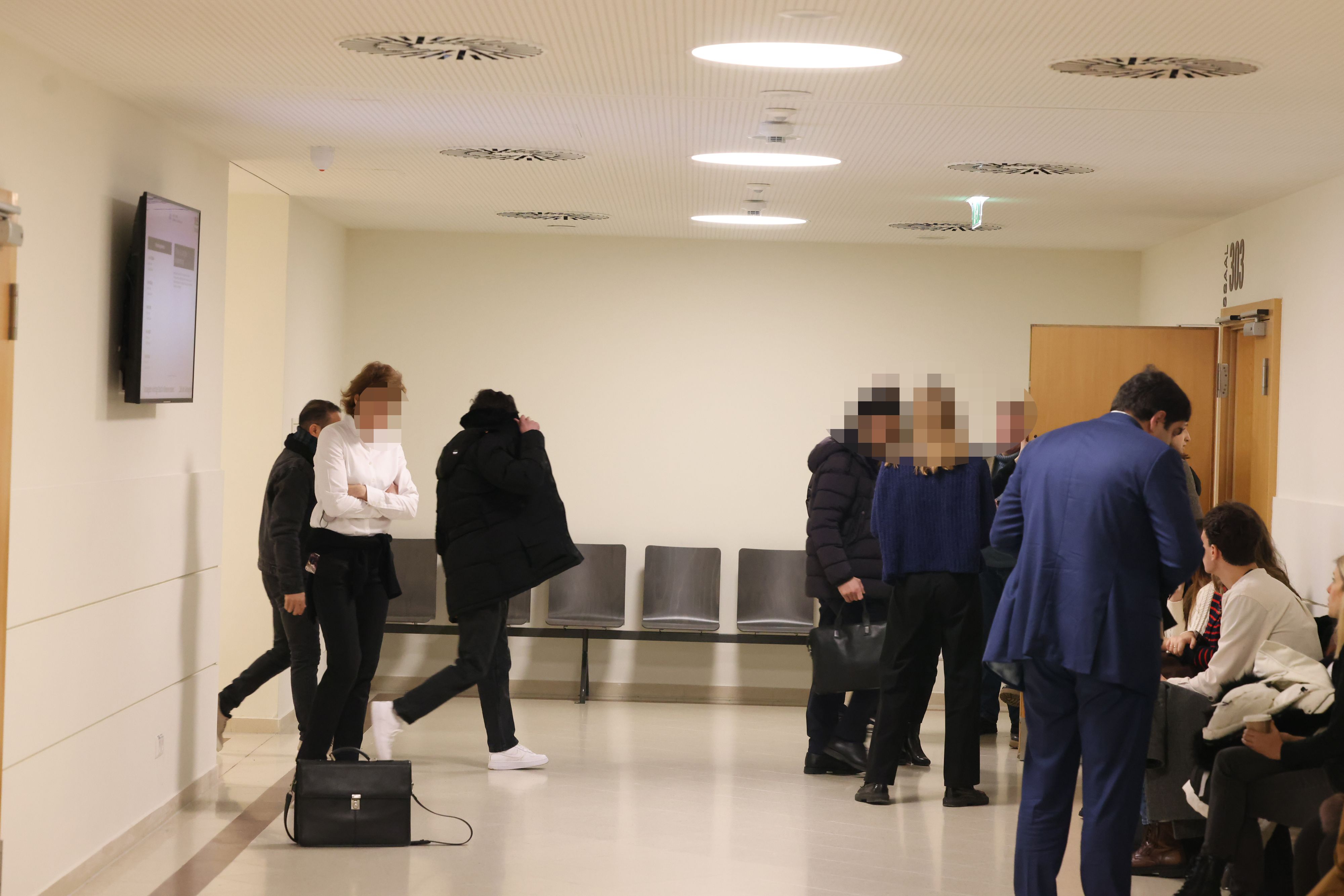 Kapuze über dem Kopf: So kam einer Angeklagten, dessen Fall bereits seperat in Wien verhandelt wurde, zum Prozess.