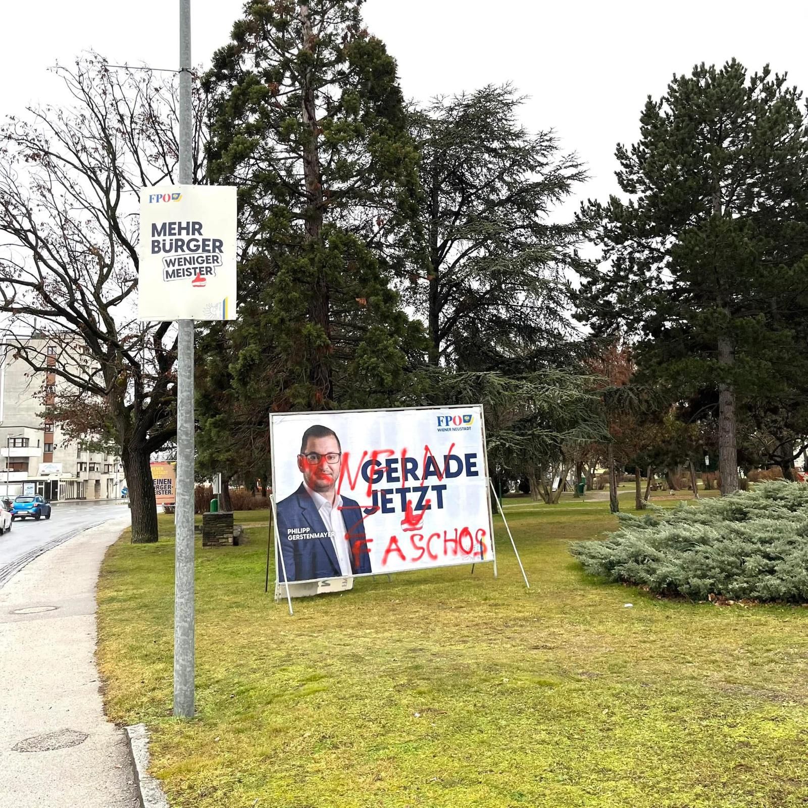 Wahlplakat der FPÖ in Wr. Neustadt