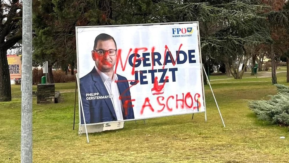 Wahlplakat der FPÖ in Wr. Neustadt