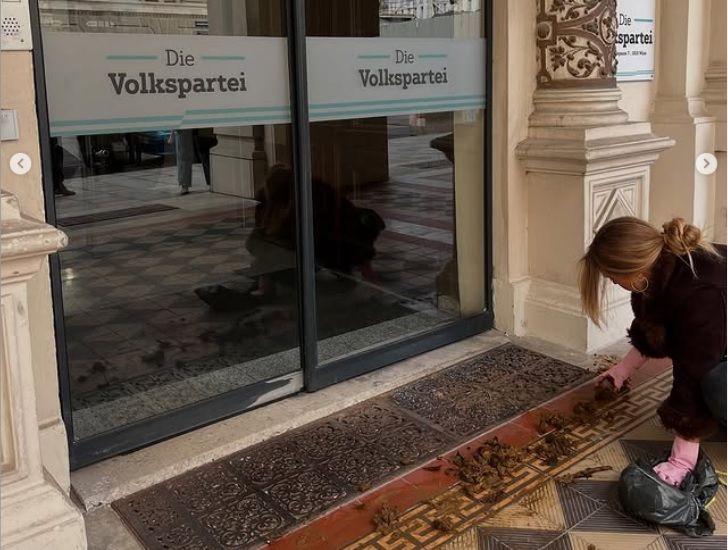 Anja Windl bekennt sich zur Kot-Attacke auf die ÖVP-Zentrale. 