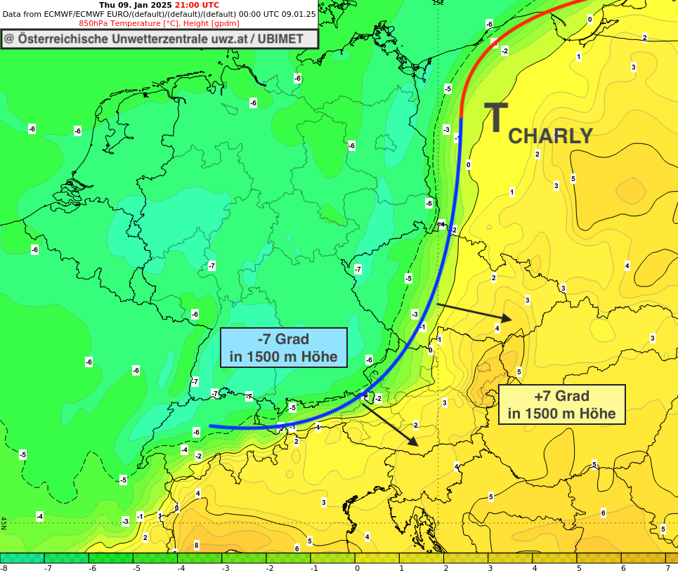 Tief Charly bringt kräftigen Sturm mit Böen bis 110 km/h im Osten Österreichs.